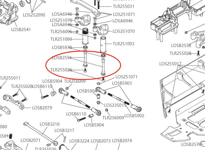 VITAVON HD Steel 45# Steering Post Set (2) For Losi 5iveT 5ive B LOSB2551