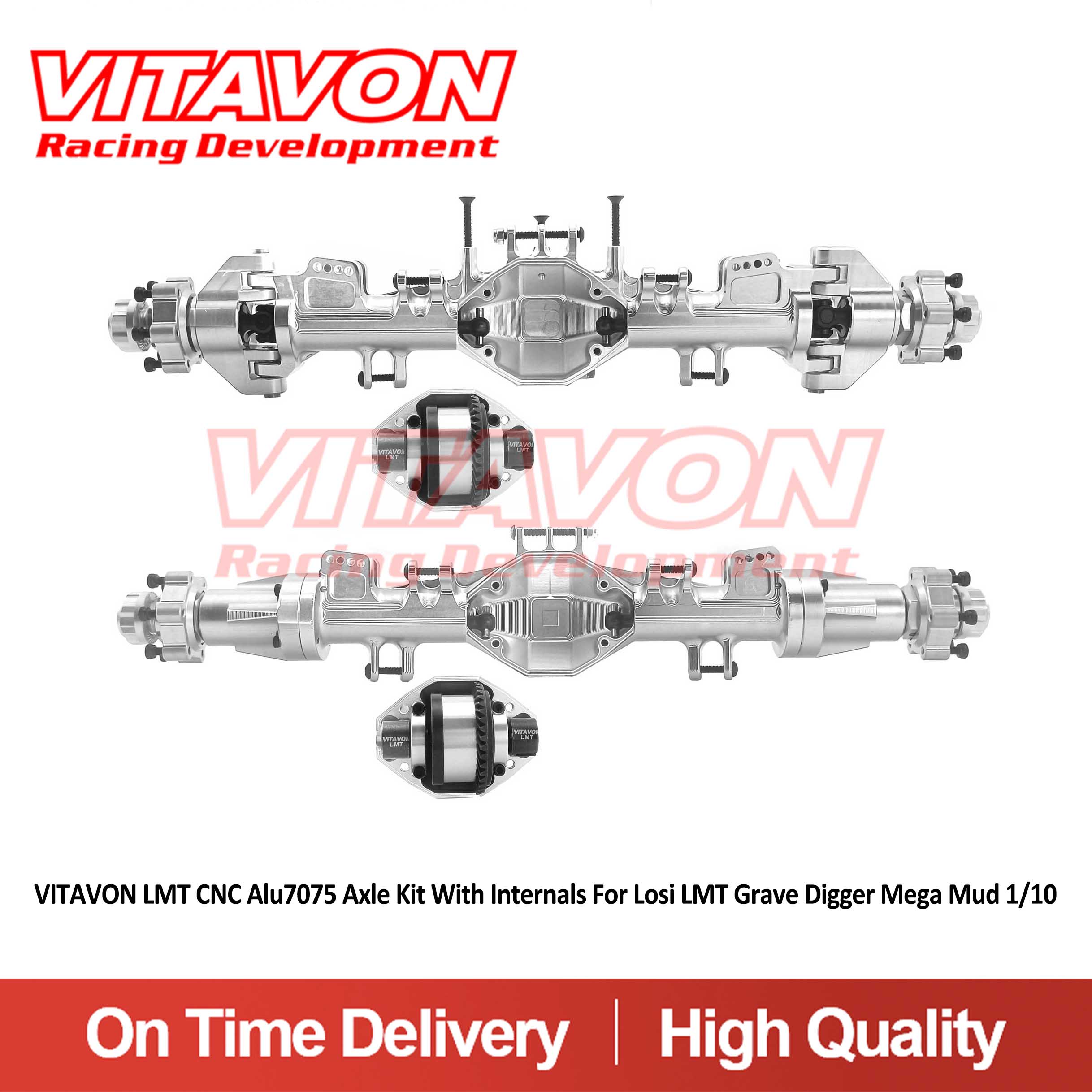 VITAVON LMT CNC Alu7075 Axle Kit With Internals For Losi LMT Grave Digger Mega Mud 1/10