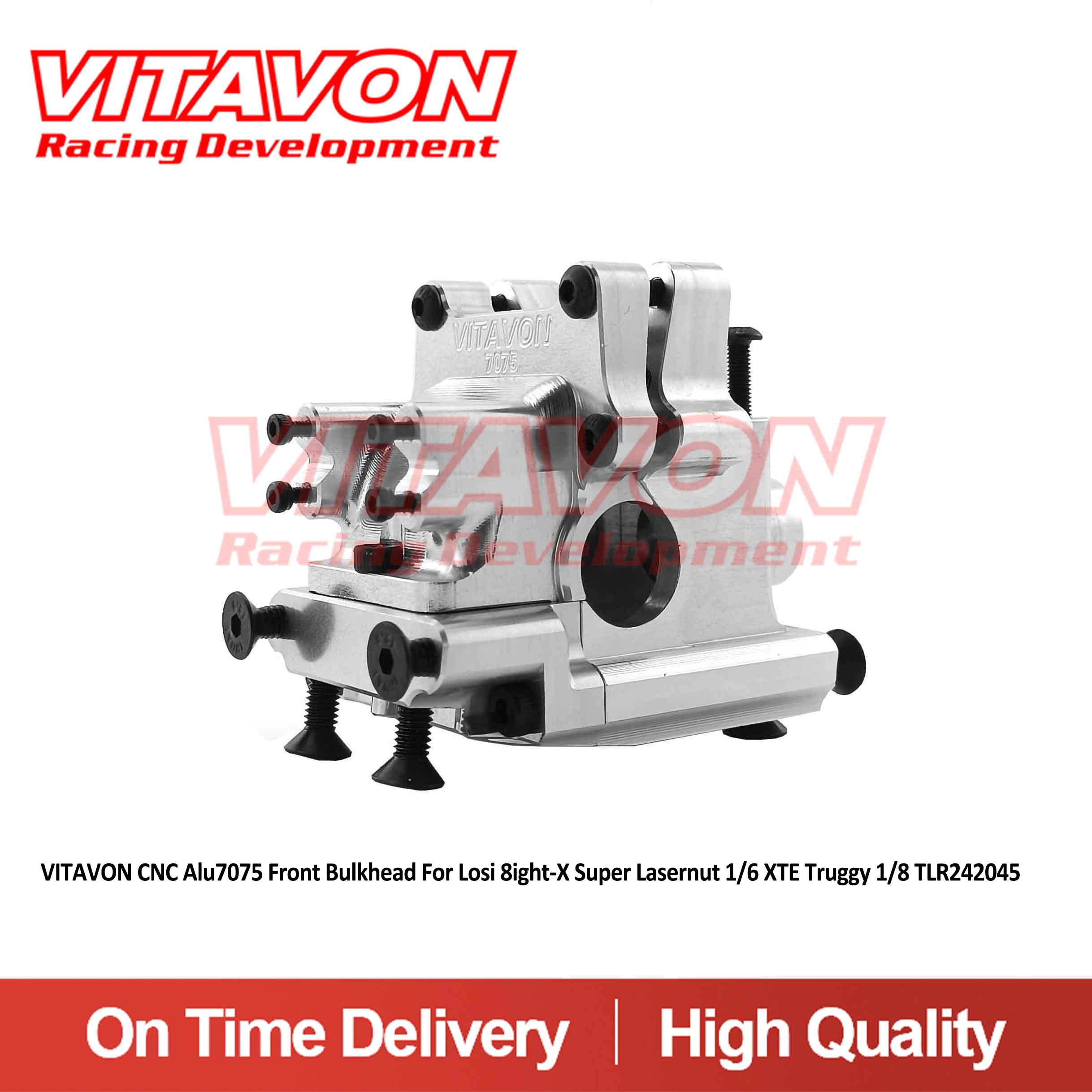 VITAVON CNC Alu7075 Front Bulkhead For Losi 8ight-X Super Lasernut 1/6 XTE Truggy 1/8 TLR242045