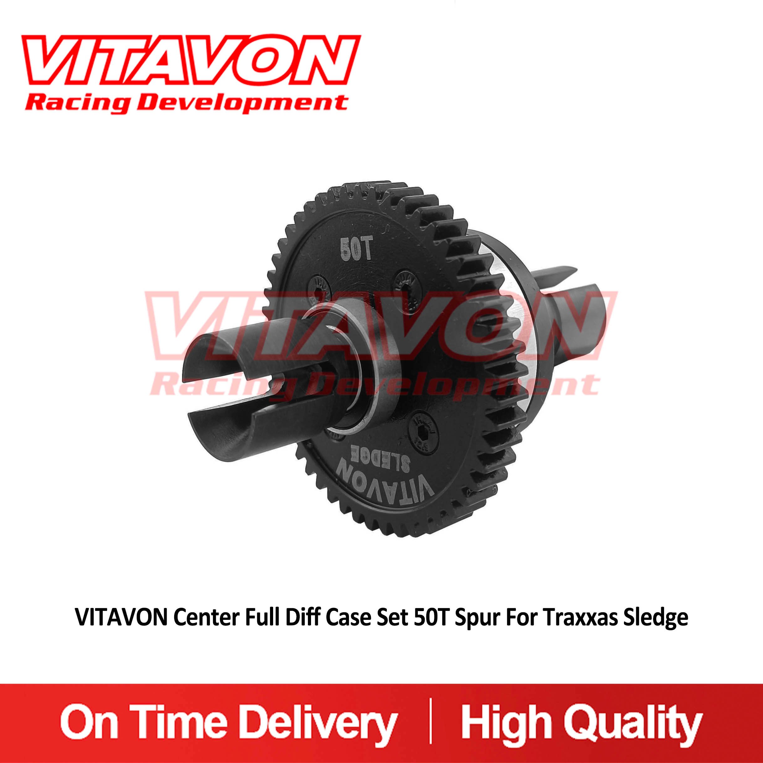 VITAVON Center Full Diff Case Set 50T Spur Gear For Traxxas Sledge