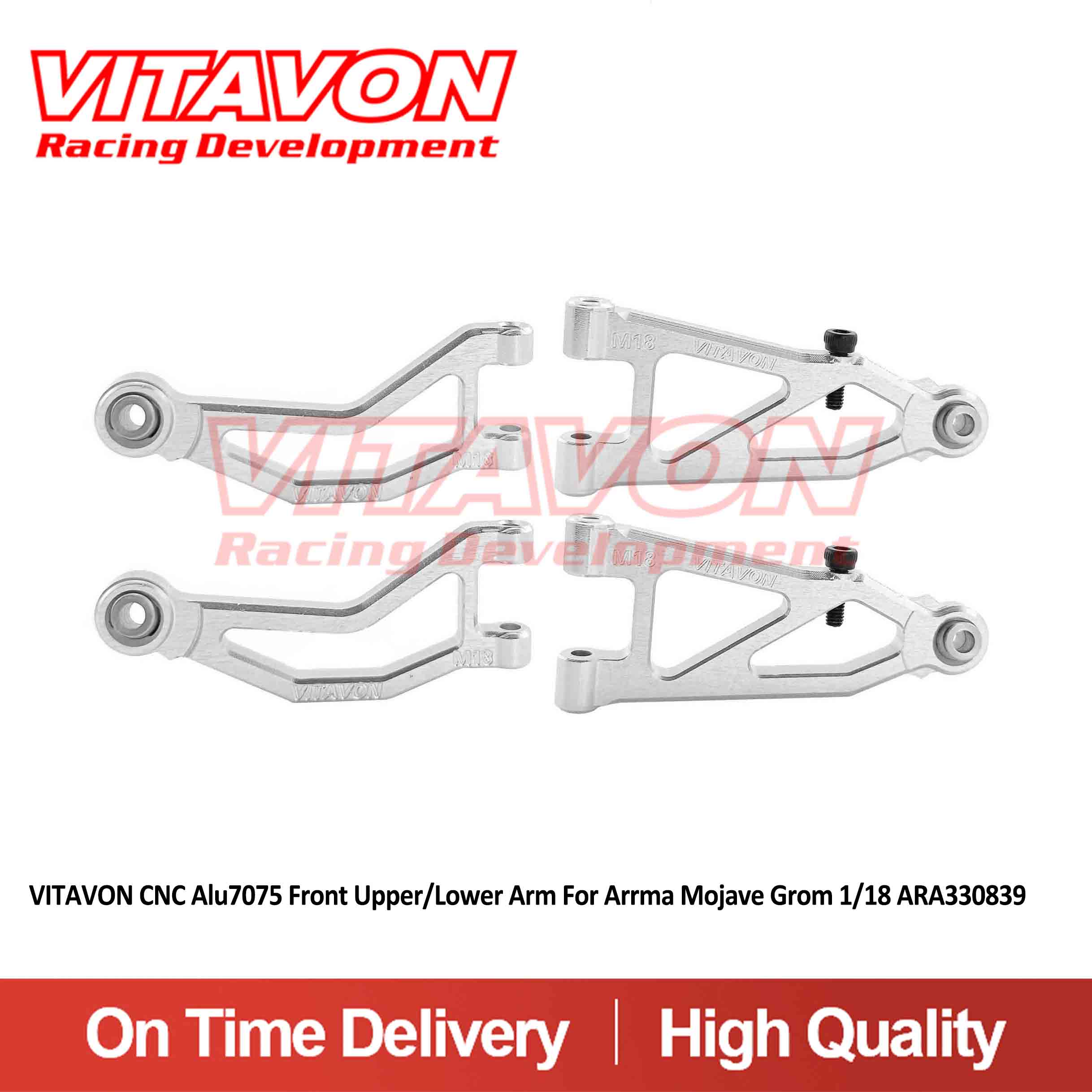 VITAVON CNC Alu7075 Front Upper/Lower Arm For Arrma Mojave Grom 1/18 ARA330839