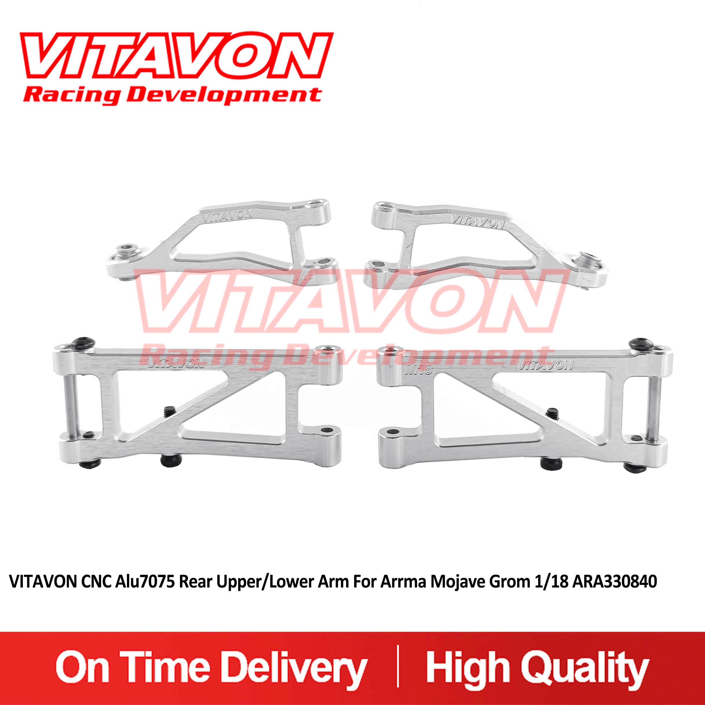 VITAVON CNC Alu7075 Rear Upper/Lower Arm For Arrma Mojave Grom 1/18 ARA330840