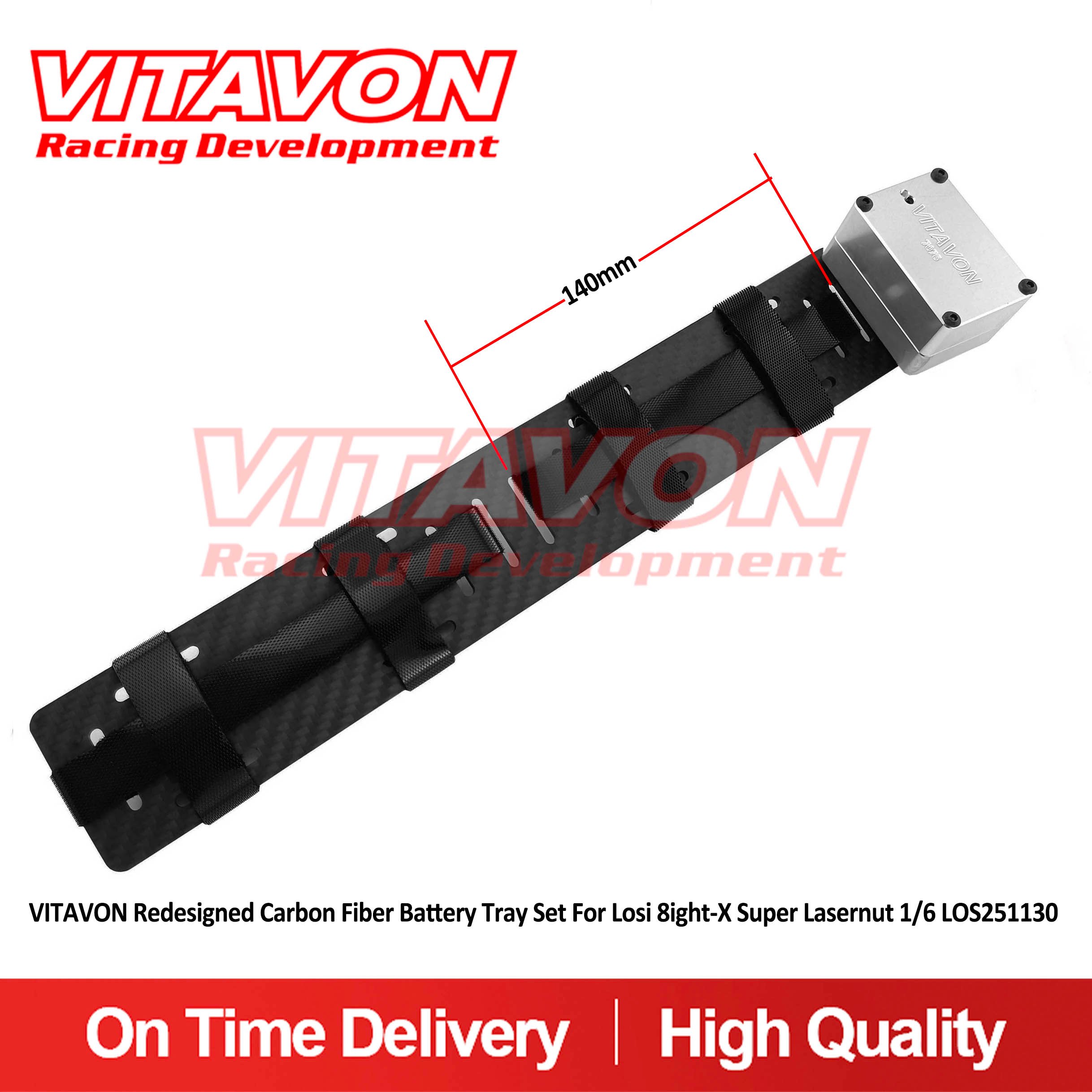 VITAVON Redesigned Carbon Fiber Battery Tray Set For Losi 8ight-X Super Lasernut 1/6 LOS251130