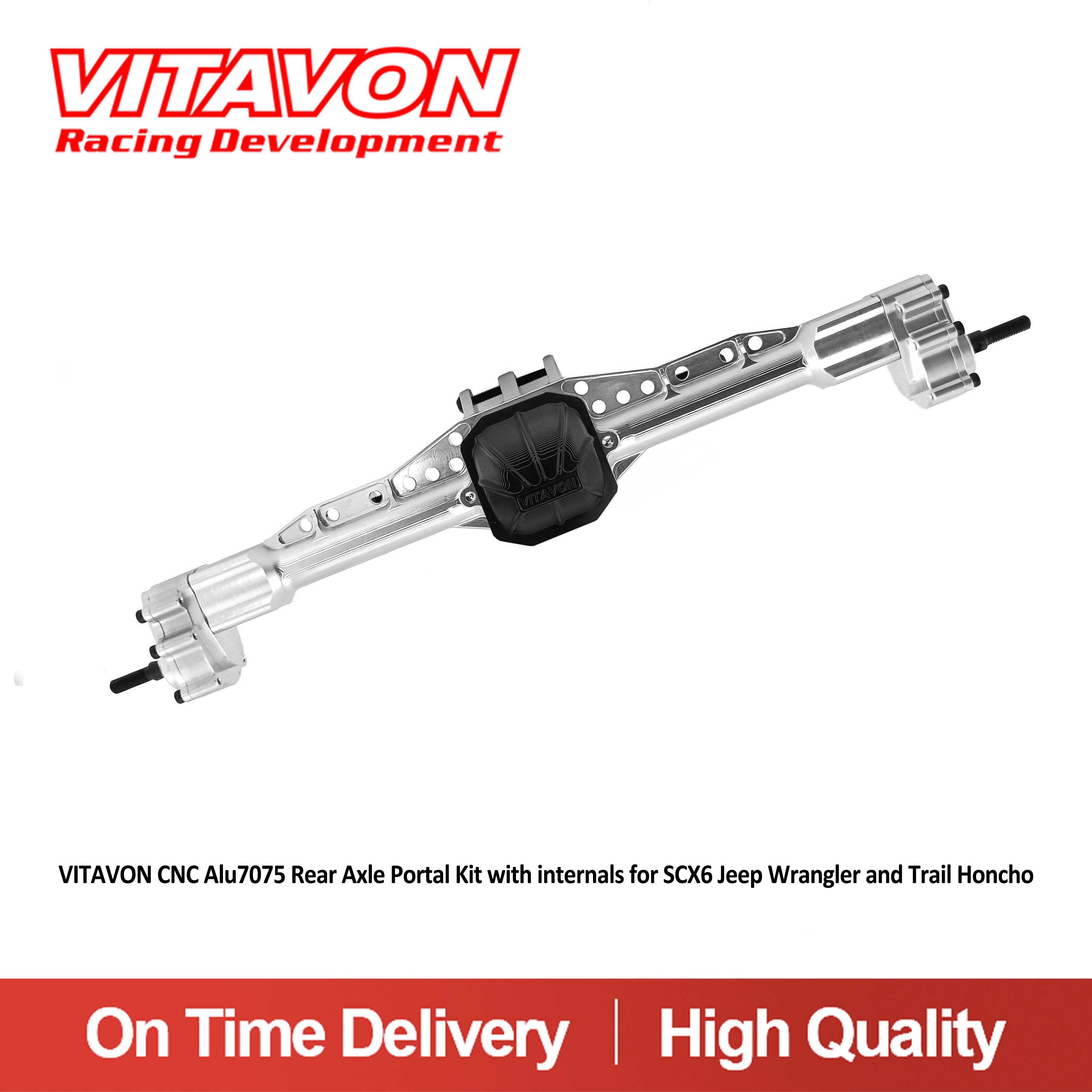 VITAVON CNC Alu7075 RearAxle Portal Kit with internals for SCX6 Jeep Wrangler and Trail Honcho