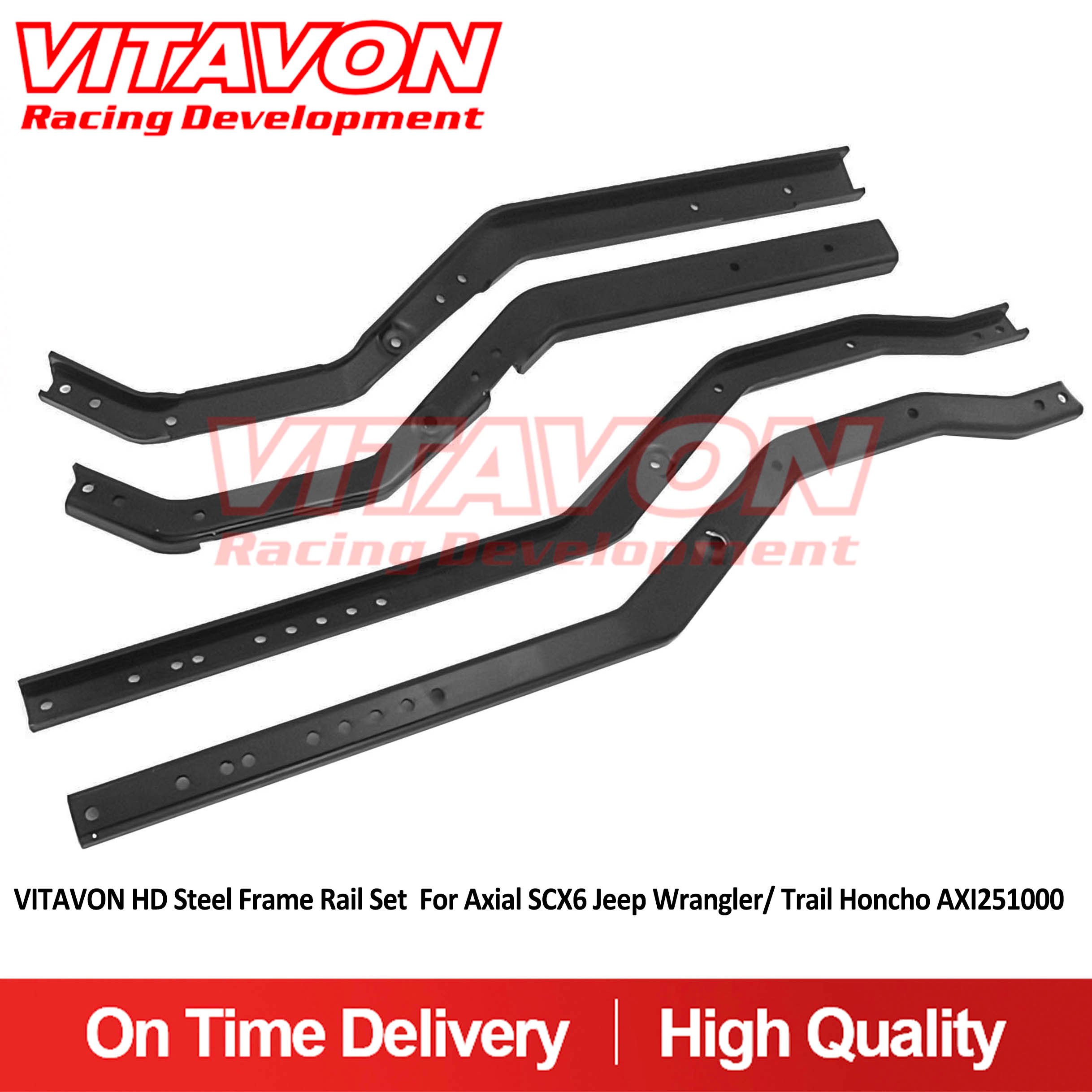 VITAVON HD Steel Frame Rail Set  For Axial SCX6 Jeep Wrangler/ Trail Honcho AXI251000