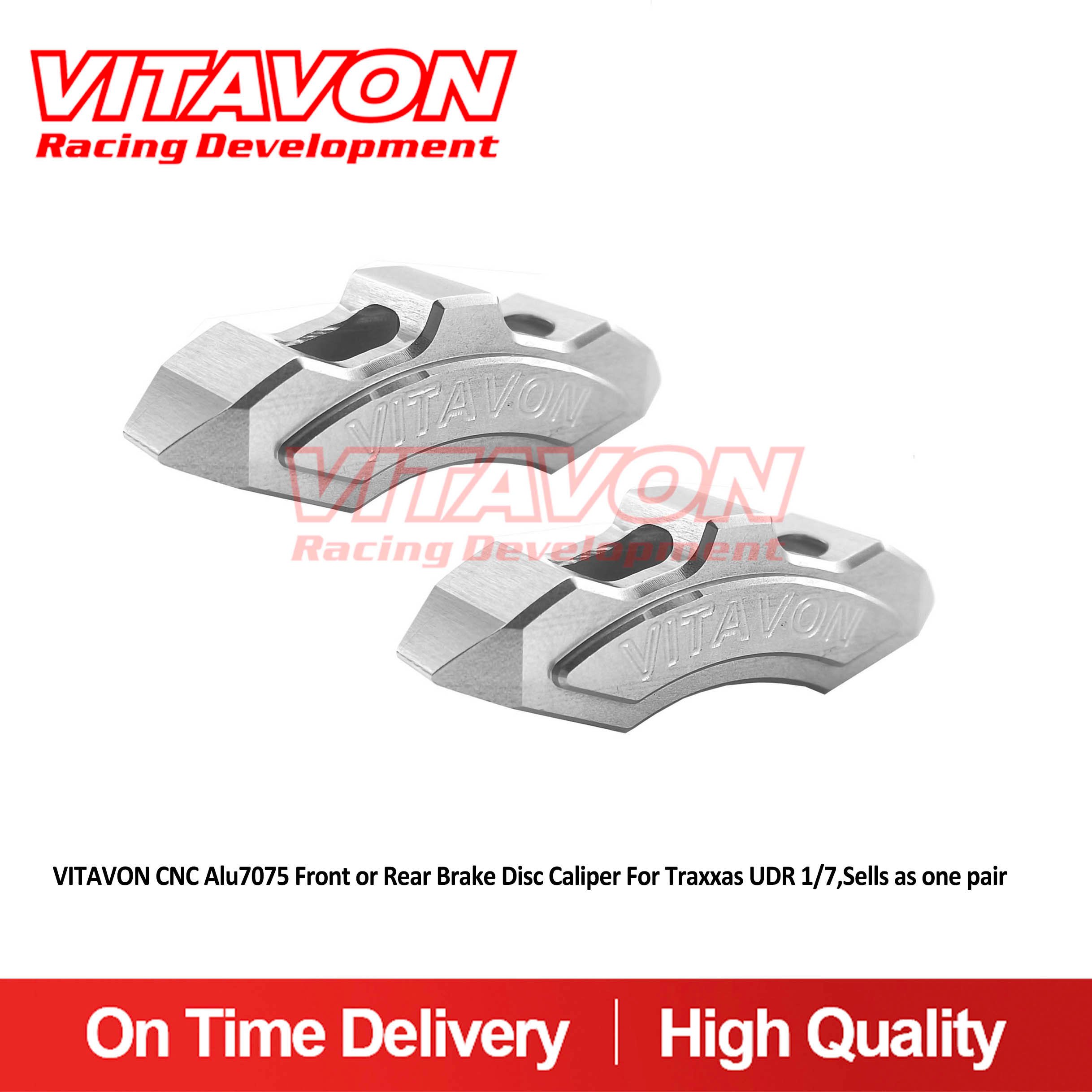 VITAVON CNC Alu7075 Front or Rear Brake Disc Caliper For Traxxas UDR 1/7,Sells as one pair