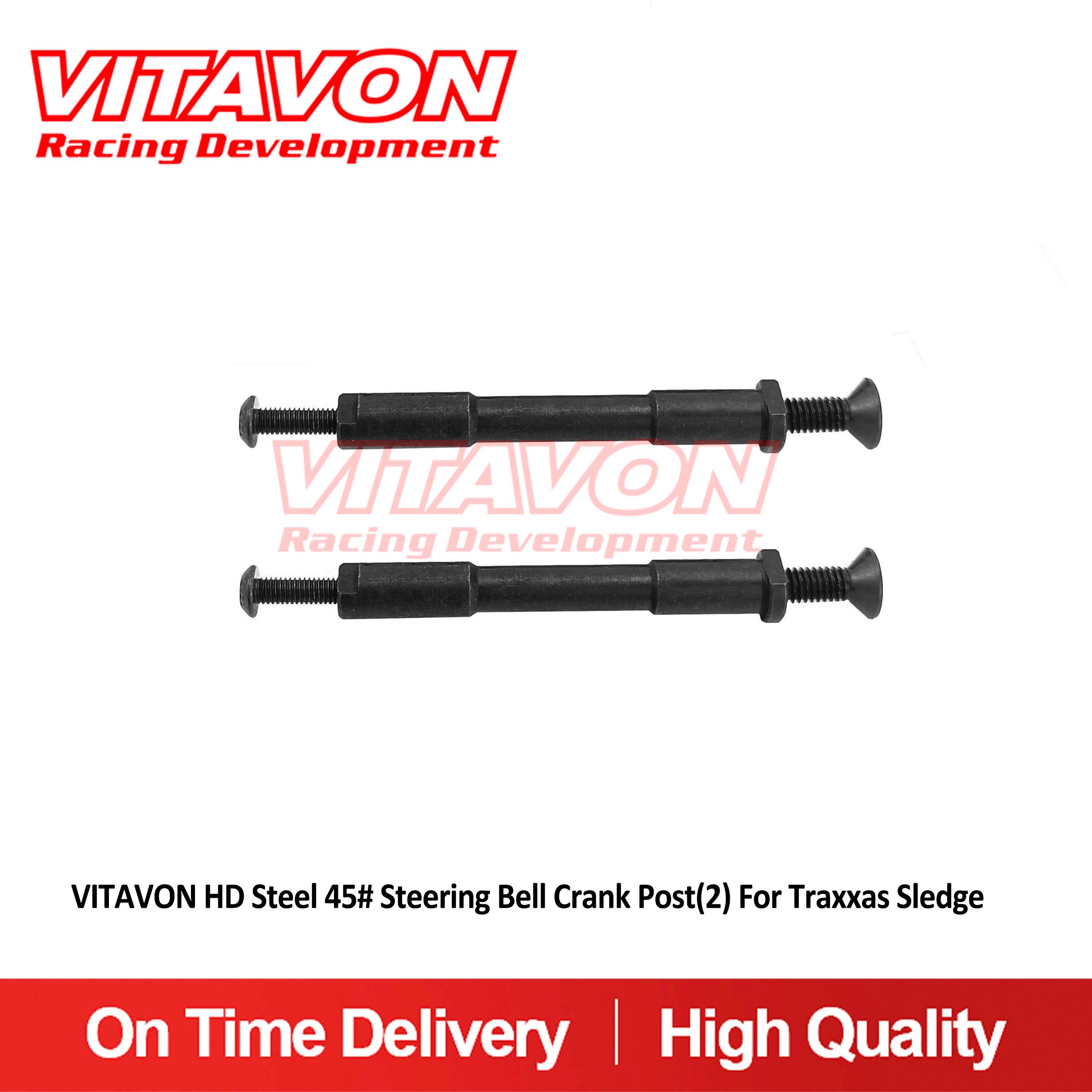 VITAVON HD Steel 45# Steering Bell Crank Post(2) For Traxxas Sledge