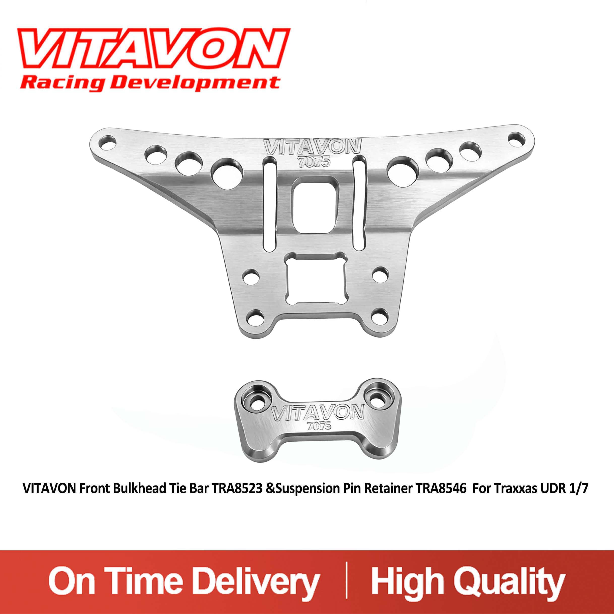 VITAVON UDR Front Bulkhead Tie Bar TRA8523 &Suspension Pin Retainer TRA8546  For Traxxas UDR 1/7