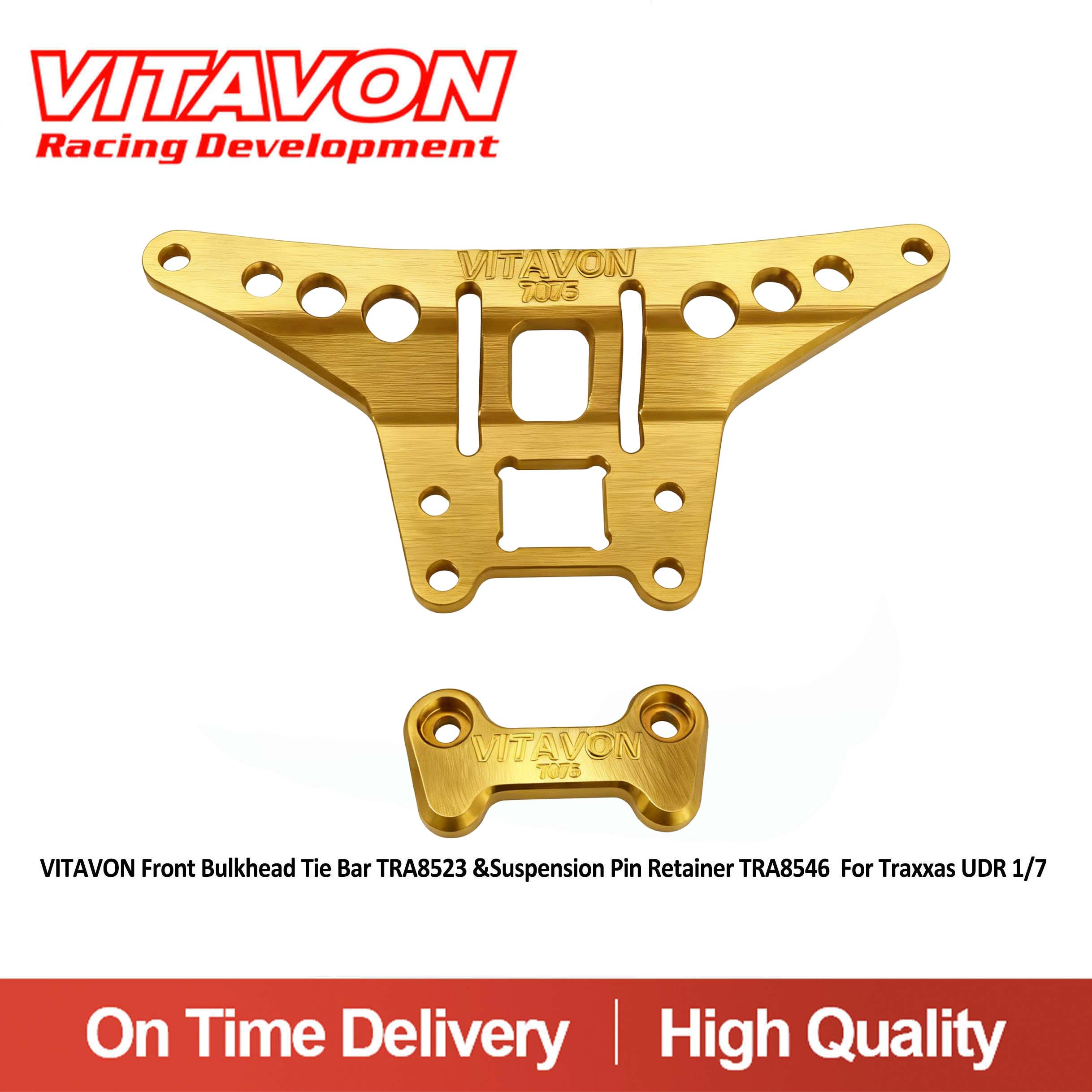 VITAVON UDR Front Bulkhead Tie Bar TRA8523 &Suspension Pin Retainer TRA8546  For Traxxas UDR 1/7