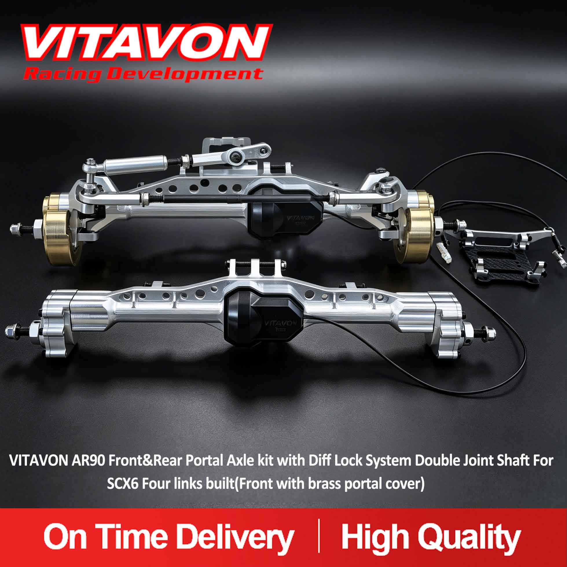 VITAVON AR90 Front&Rear Axle kit with Diff Lock System Double Joint Shaft For SCX6 Four links built