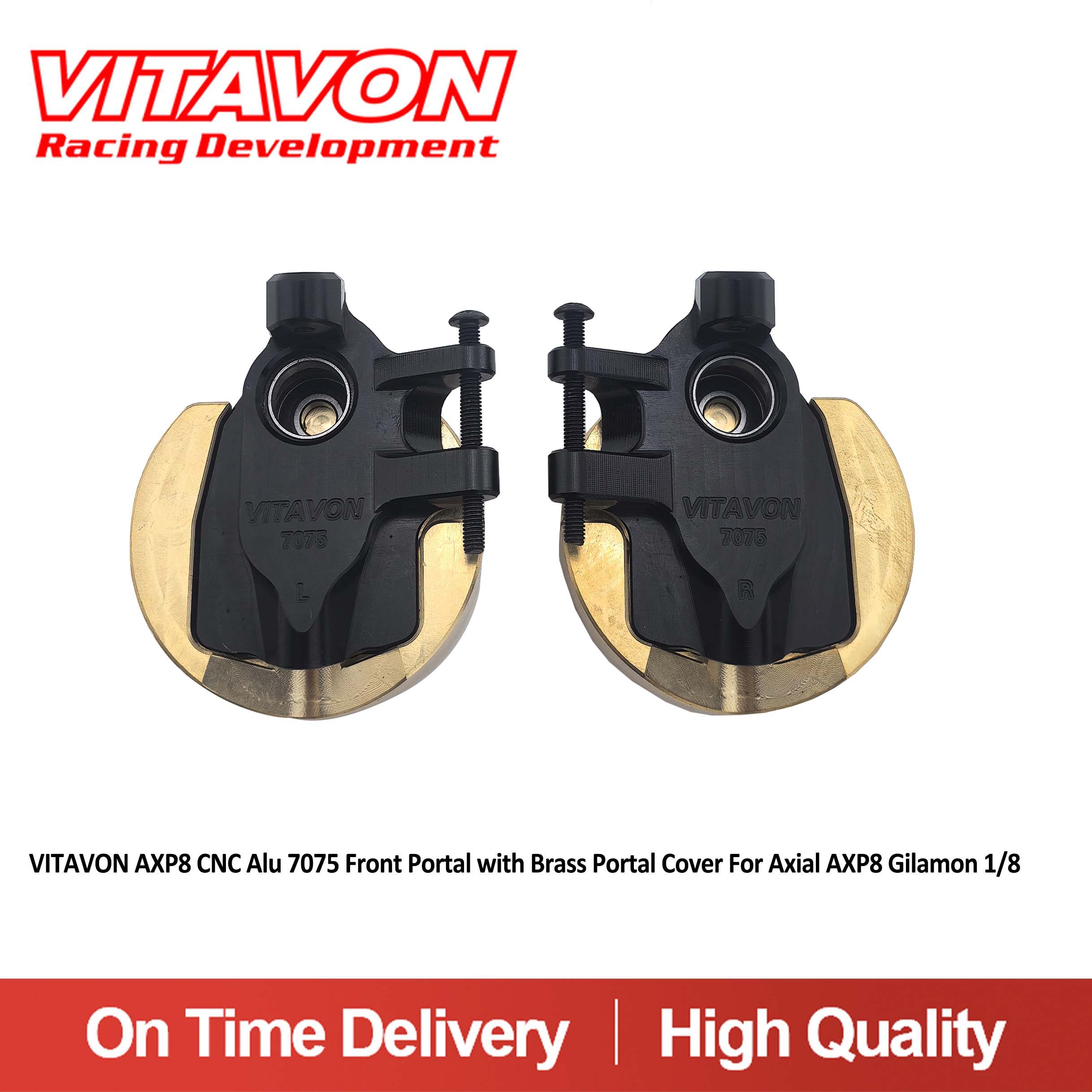 VITAVON AXP8 CNC Alu 7075 Front Portal Box with Brass Portal Cover For Axial AXP8 Gilamon 1/8