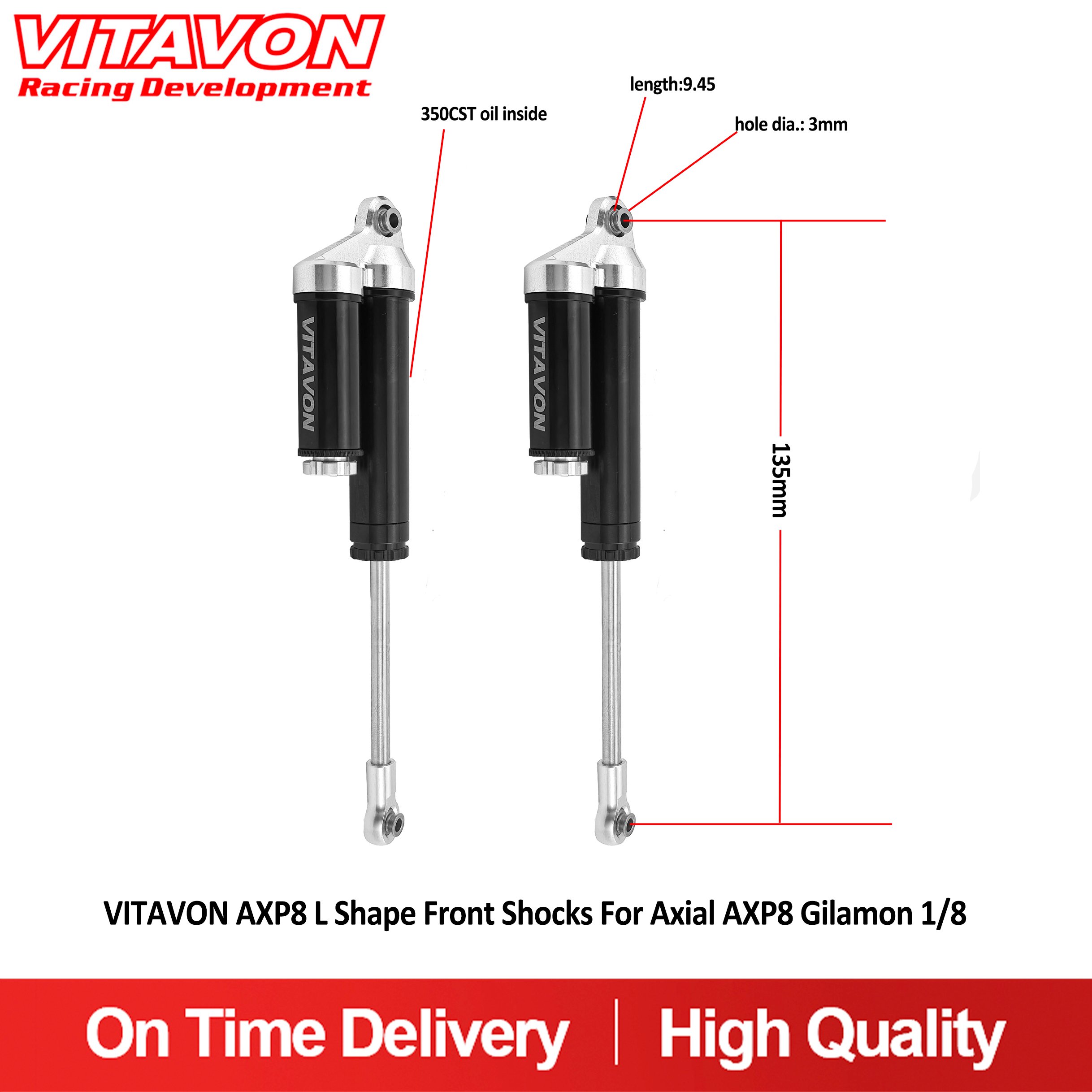 VITAVON AXP8 L Shape Front Shocks For Axial AXP8 Gilamon 1/8