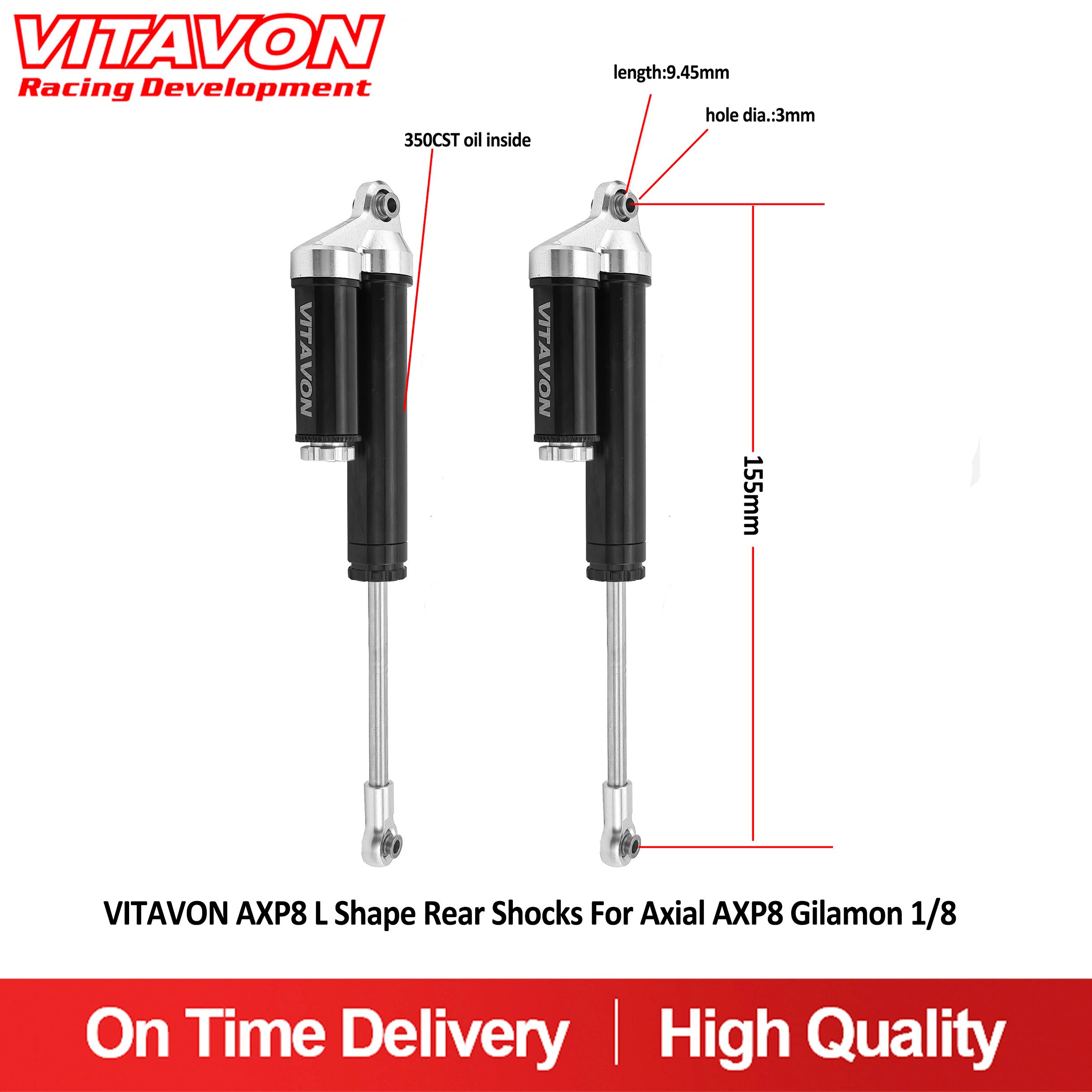 VITAVON AXP8 L Shape Rear Shocks For Axial AXP8 Gilamon 1/8
