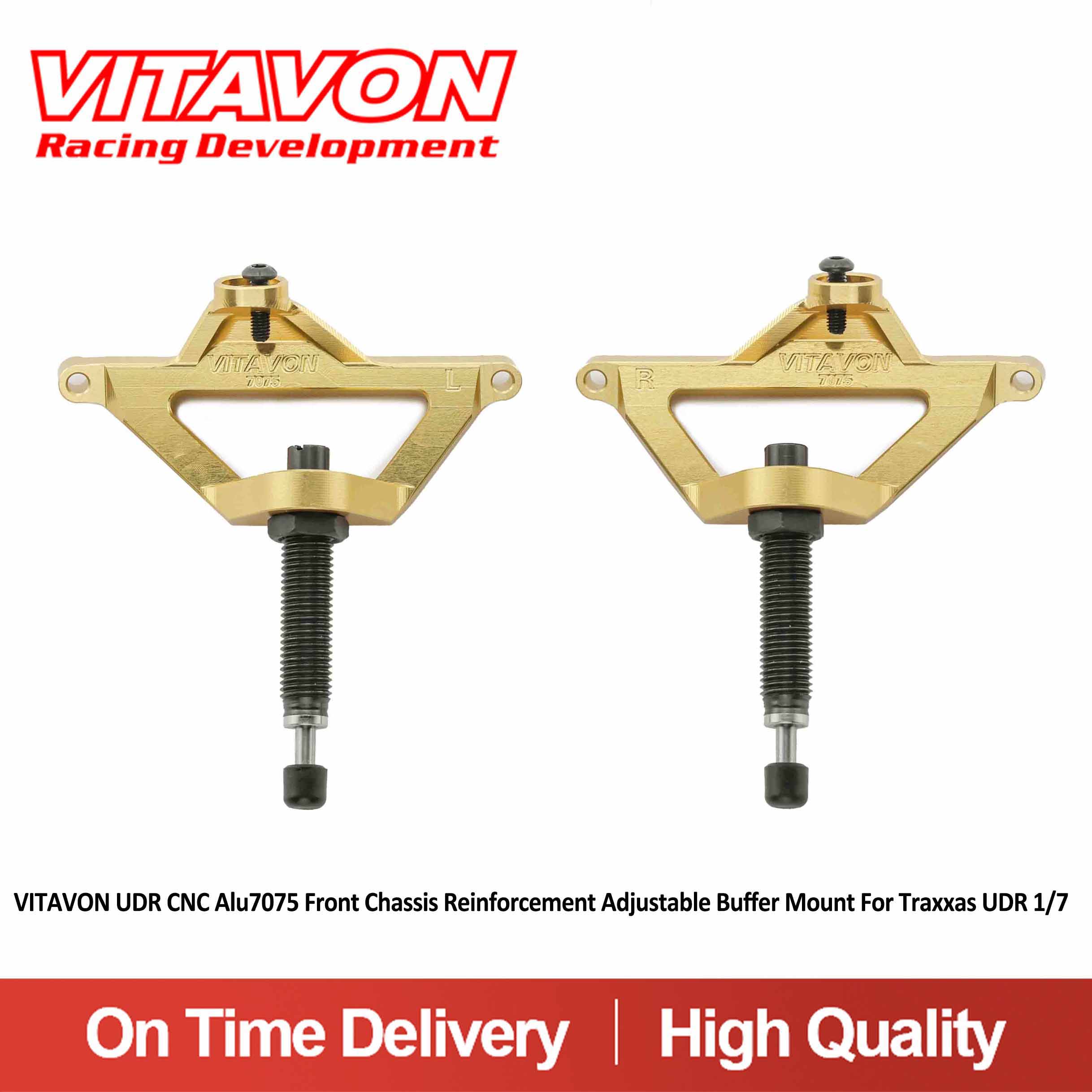 VITAVON UDR CNC Alu7075 Front chassis Reinforcement Adjustable Buffer Mount For Traxxas UDR 1/7