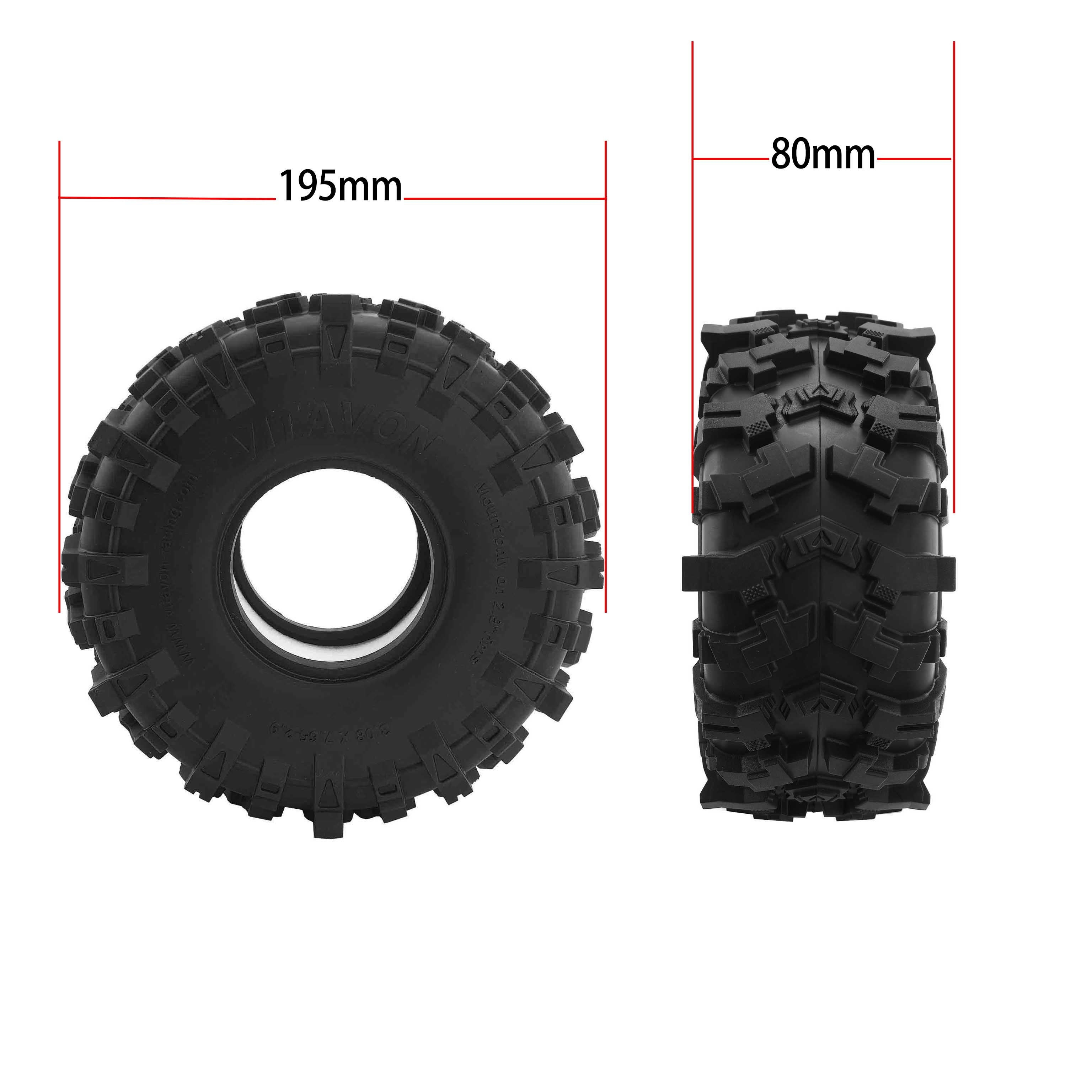 VITAVON SCX6 2.9 Tires fits VITAVON 2.9 wheel and Stock Wheel For Axial sCX6,Sells as a Pair
