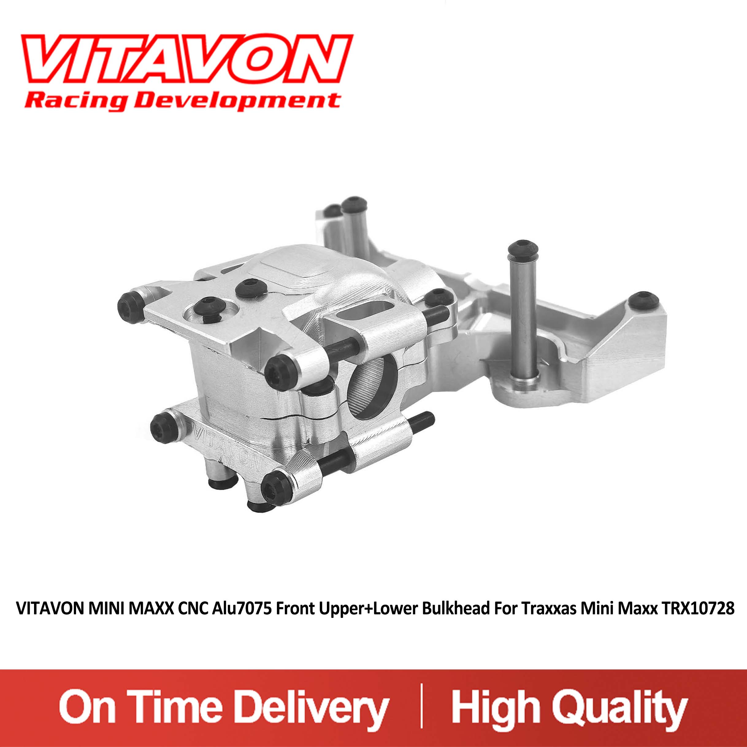 VITAVON MINI MAXX CNC Alu7075 Front Upper+Lower Bulkhead For Traxxas Mini Maxx TRX10728
