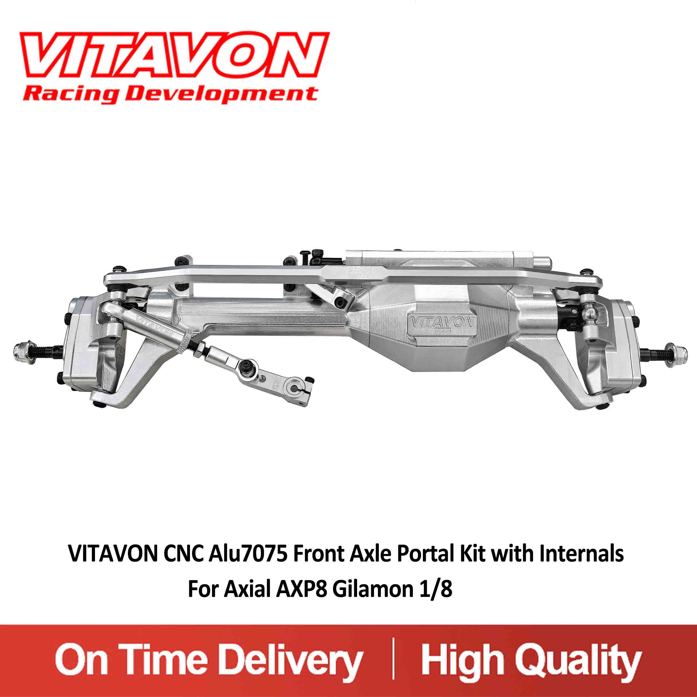 VITAVON CNC Alu7075 Front Axle Portal Kit with Internals For Axial AXP8 Gilamon 1/8