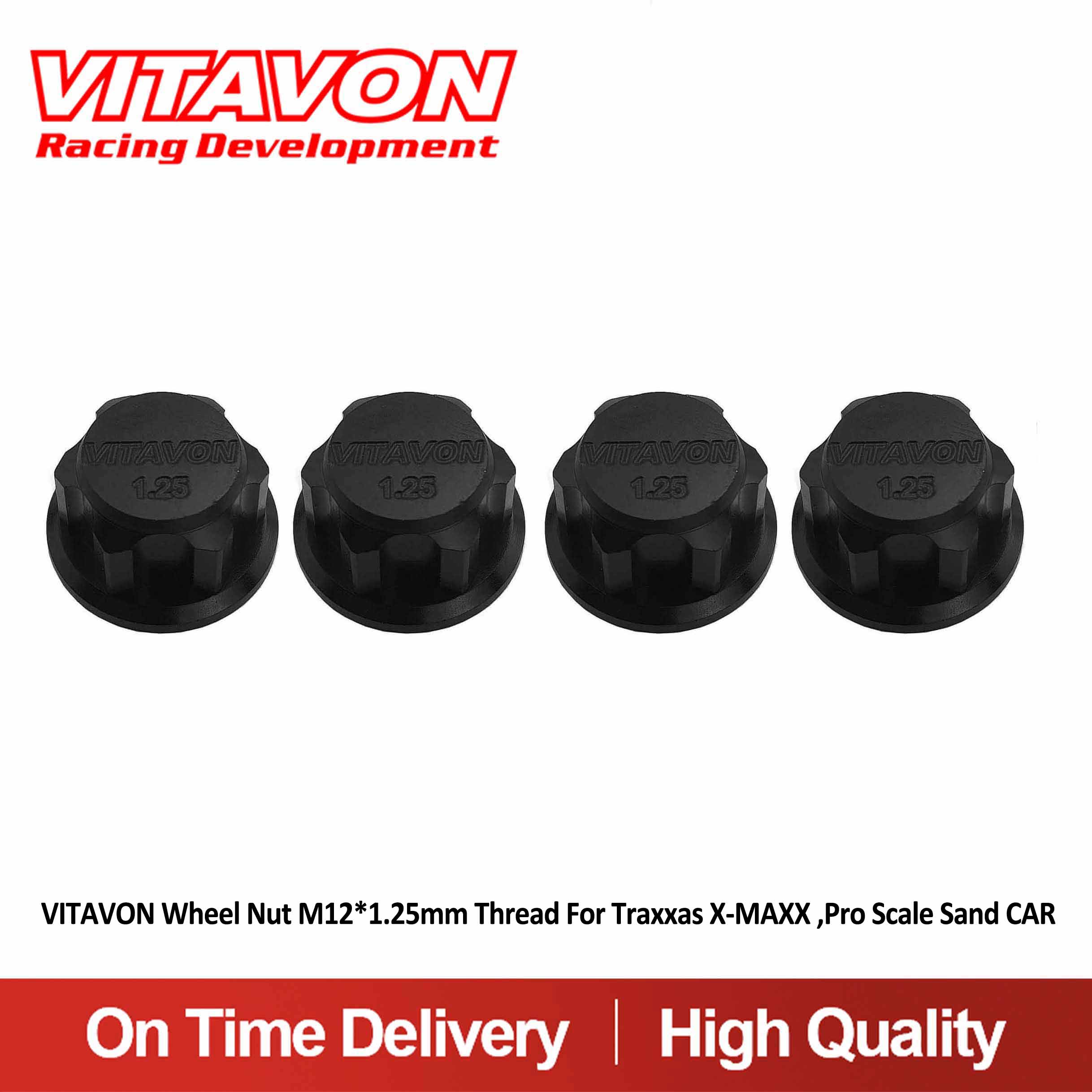 VITAVON Wheel Nut M12*1.25mm Thread For Traxxas Pro Scale Sand CAR 1/6,X-MAXX 1/5