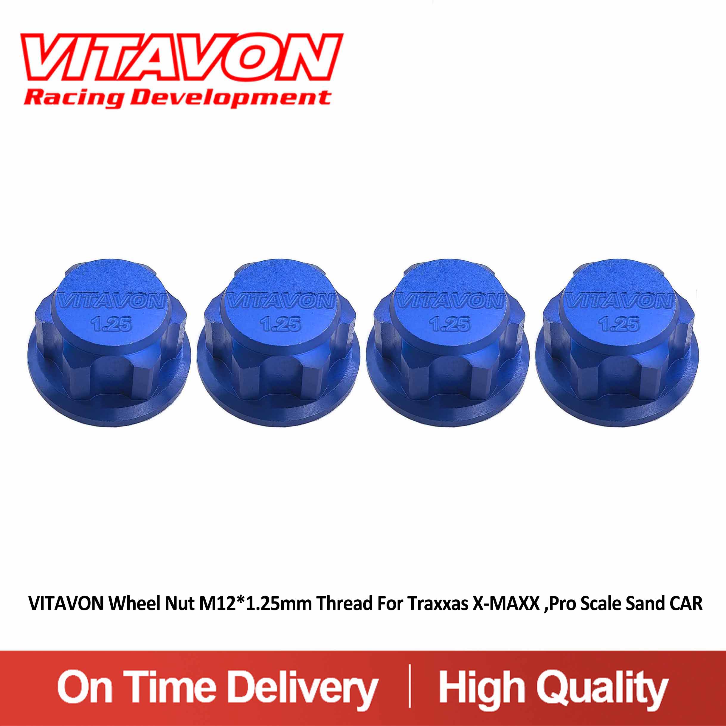 VITAVON Wheel Nut M12*1.25mm Thread For Traxxas Pro Scale Sand CAR 1/6,X-MAXX 1/5