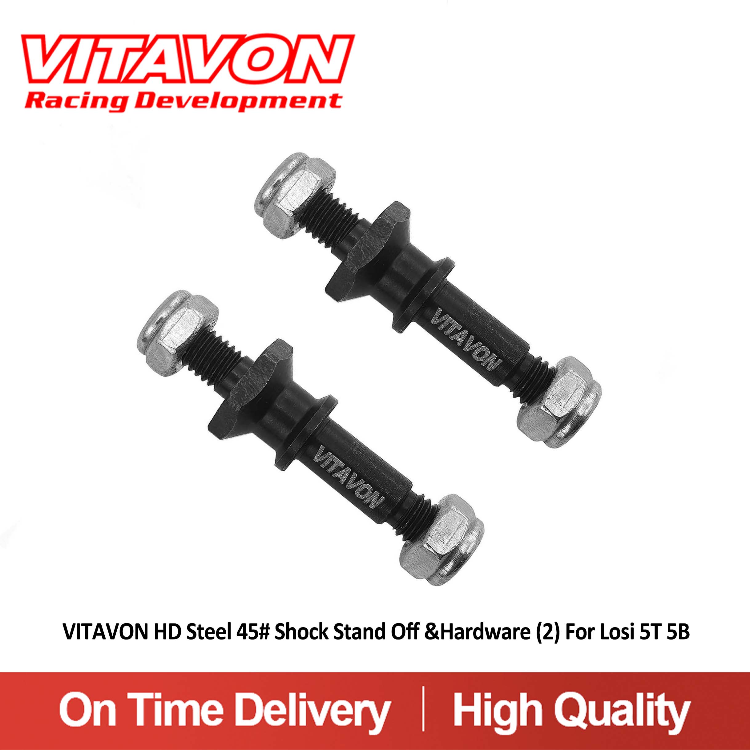 VITAVON HD Steel 45# Shock Stand Off &Hardware (2) For Losi 5T 5B