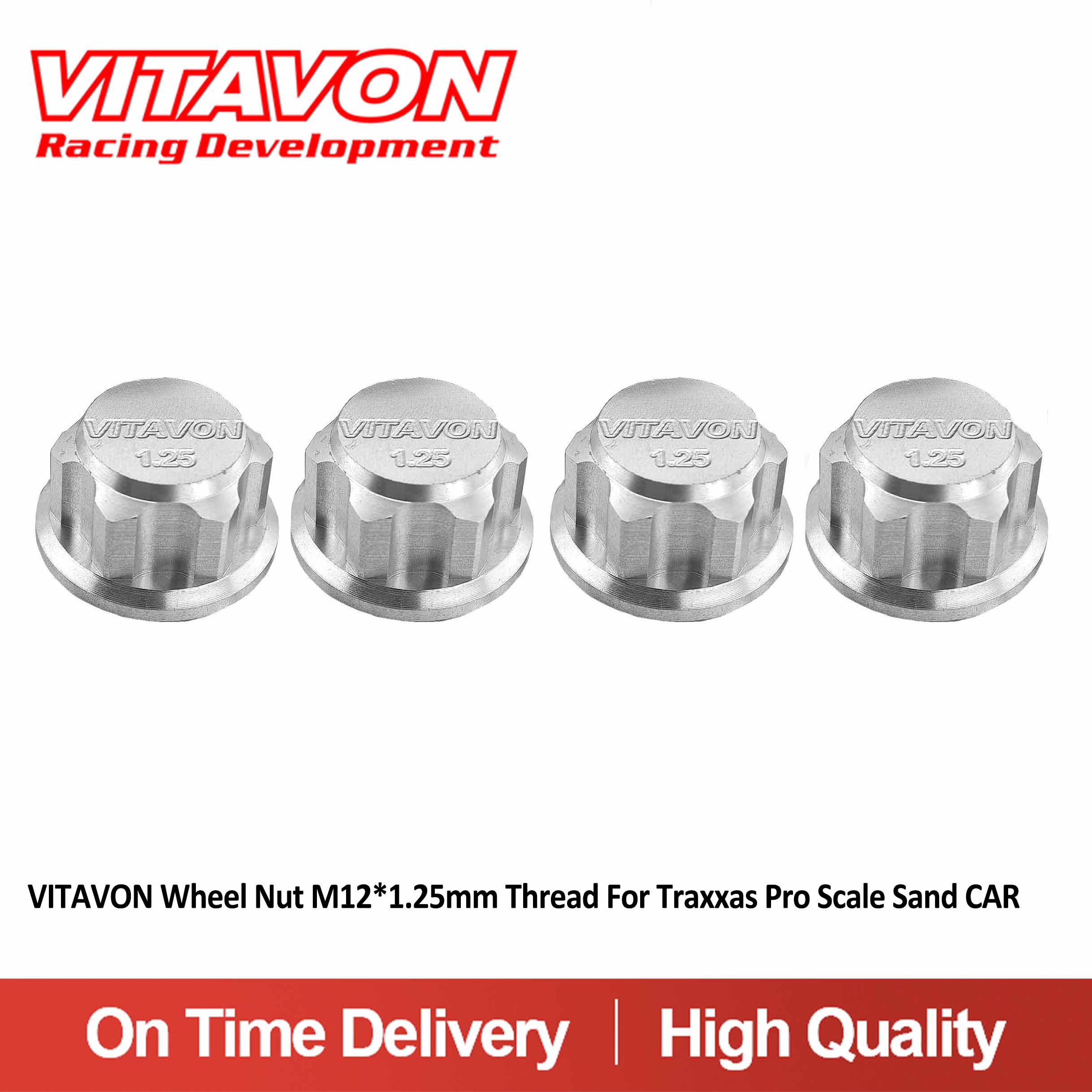 VITAVON Wheel Nut M12*1.25mm Thread For Traxxas Pro Scale Sand CAR 1/6