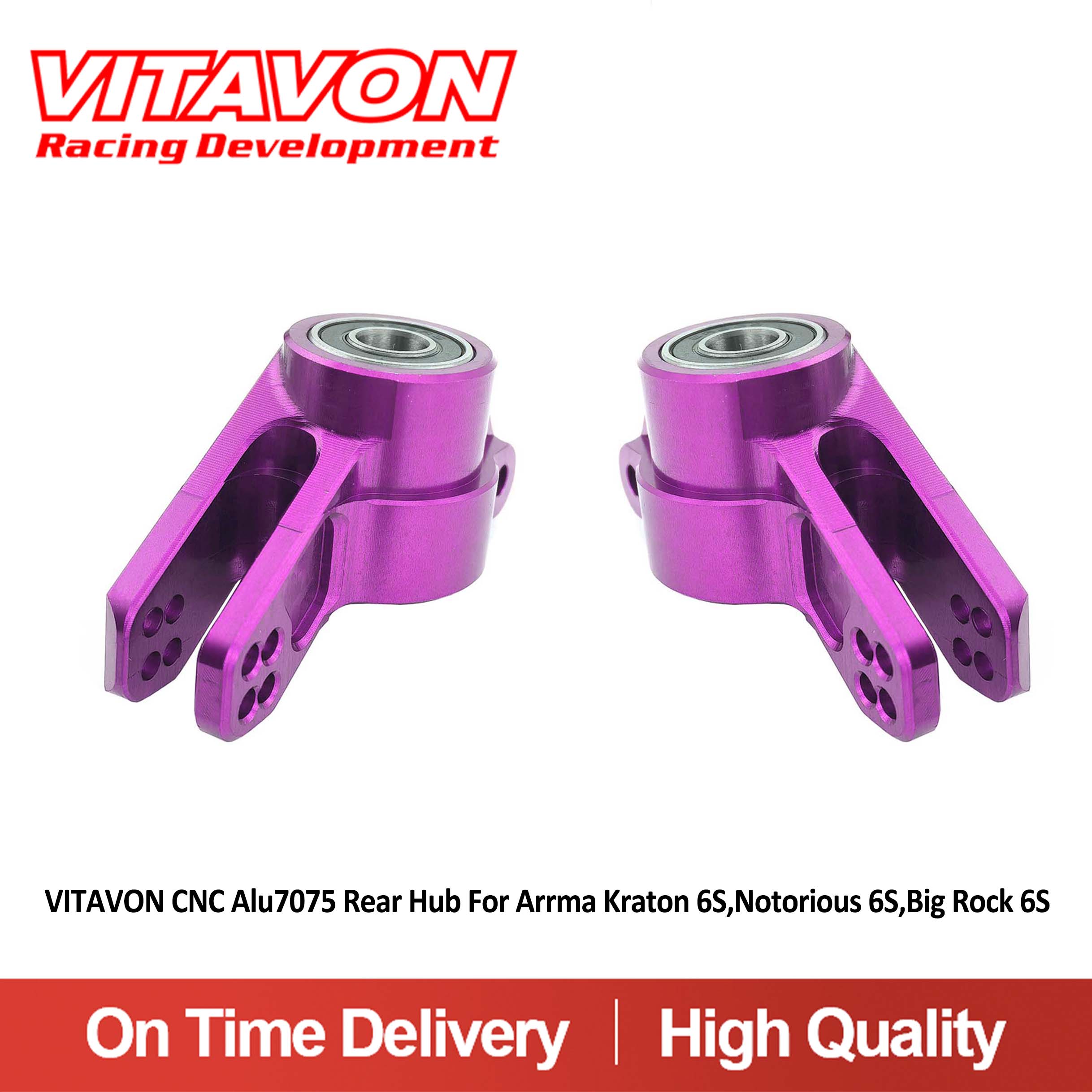 VITAVON CNC Alu7075 Rear Hub For Arrma kraton 6S Nortorious 6S Big Rock 6S
