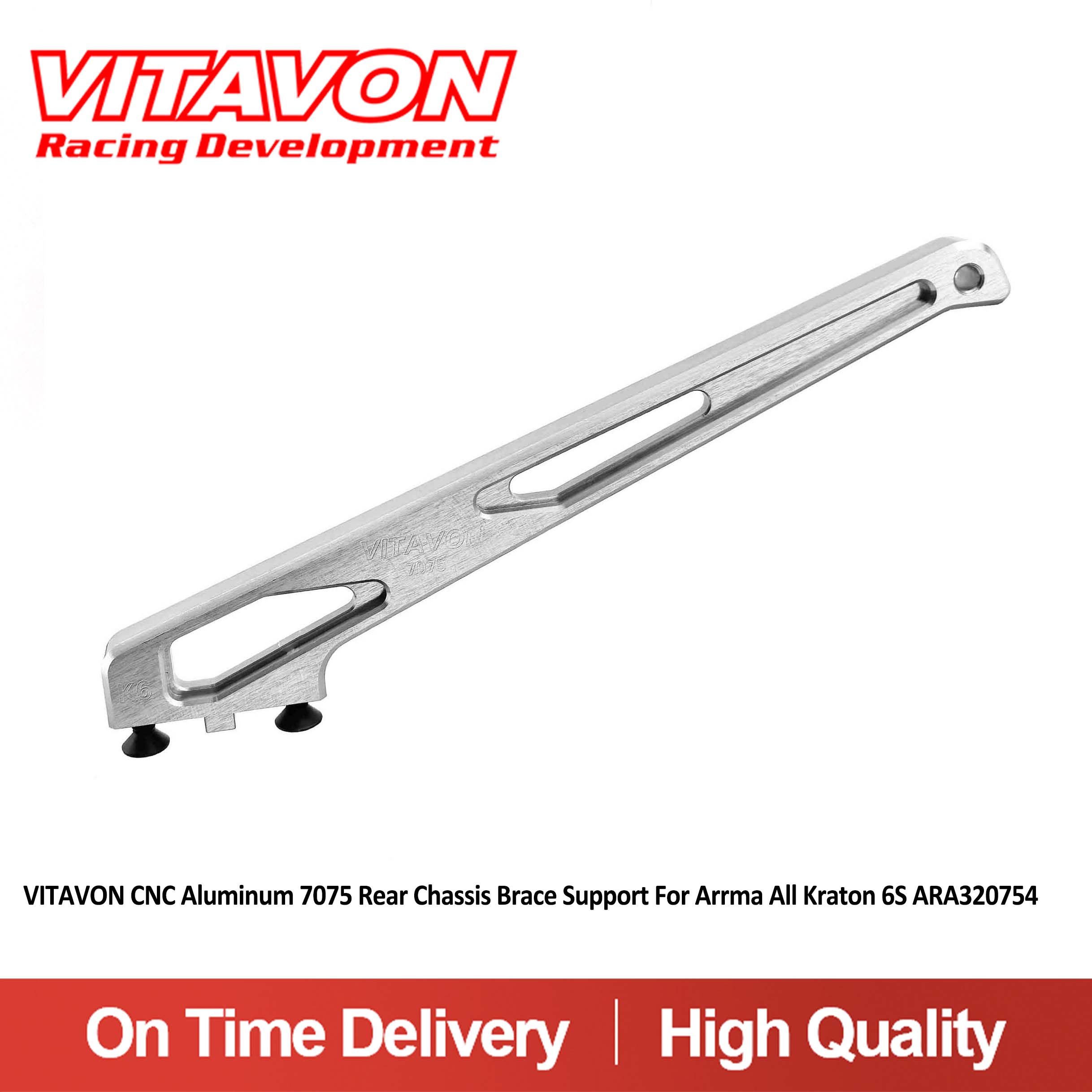 VITAVON CNC Aluminum 7075 Rear Chassis Brace Support For Arrma All Kraton 6S ARA320754