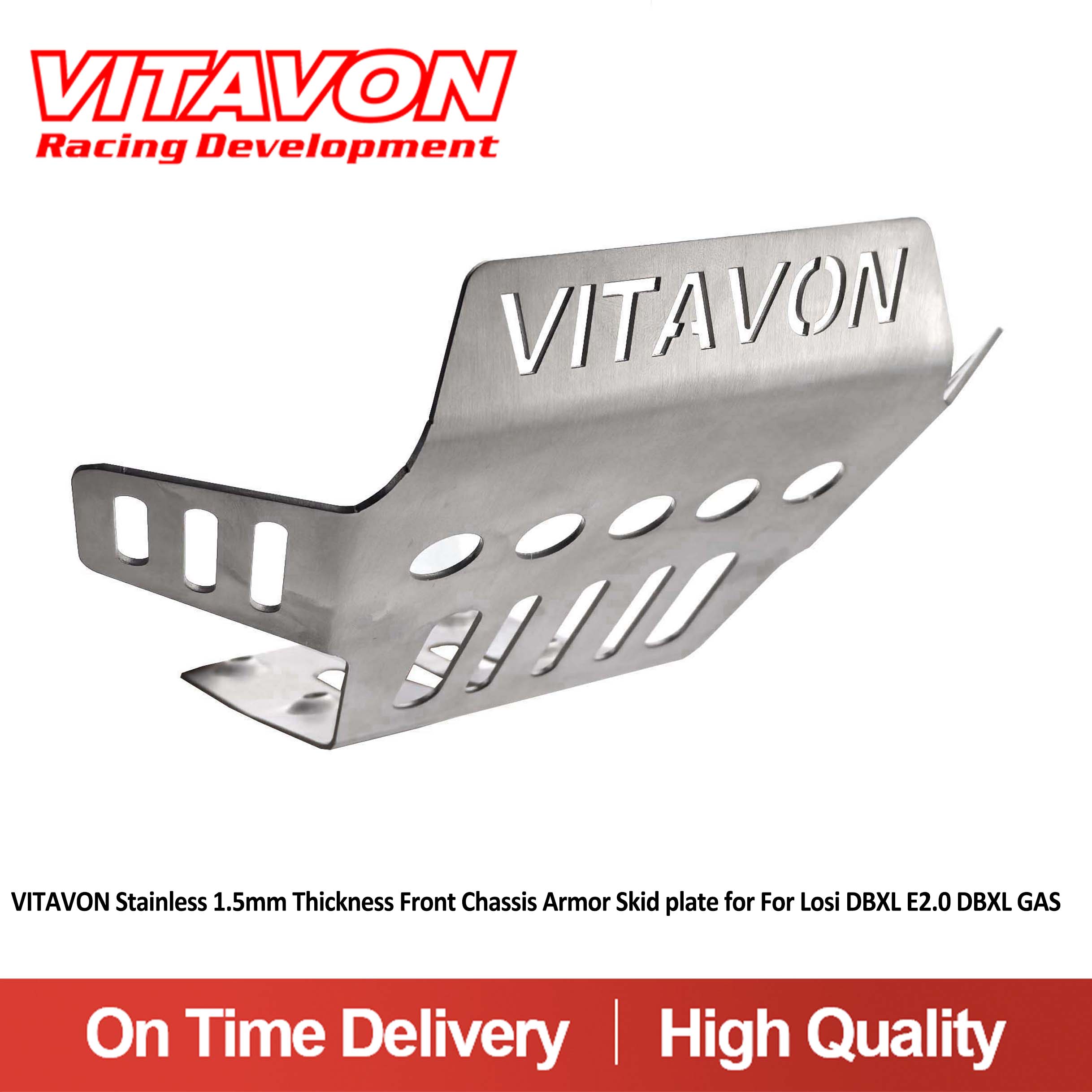 VITAVON Stainless 1.5mm Thickness Front chassis Armor Skid plate for For Losi DBXL E2.0 DBXL GAS