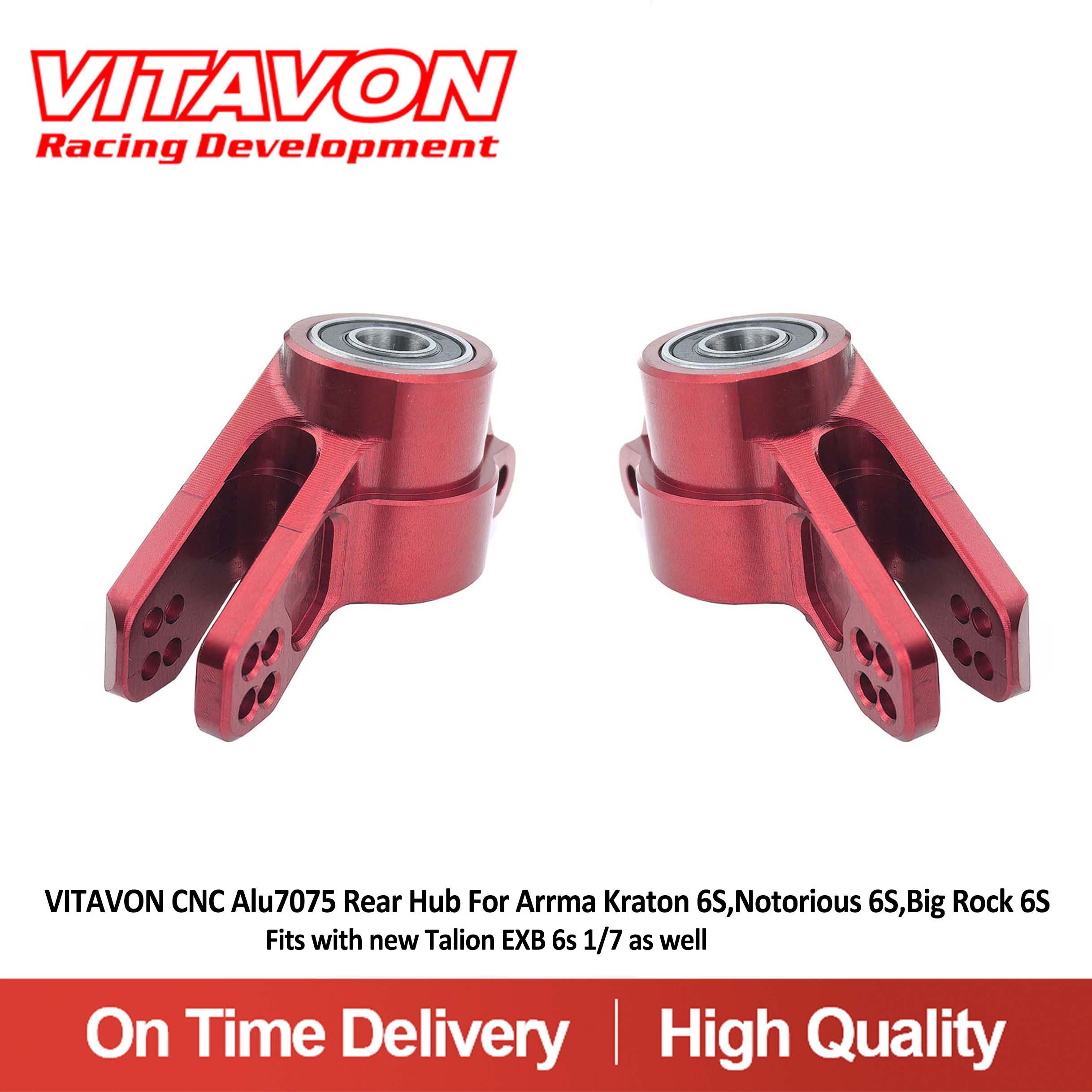 VITAVON CNC Alu7075 Rear Hub For Arrma kraton 6S Nortorious 6S Big Rock 6S,New Talion 6S EXB 1/7