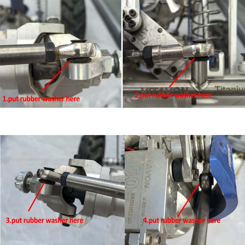 VITAVON Redesigned Titanium Steering Conversion Kit For Primal RC Raminator, Comes with Bigger Servo Saver