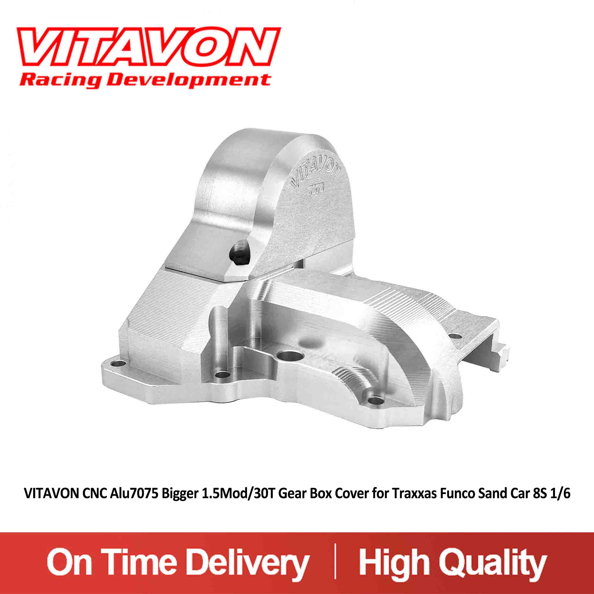 VITAVON CNC Alu7075 Bigger 1.5Mod/30T Gear Box Cover for Traxxas Funco Sand Car 8S 1/6