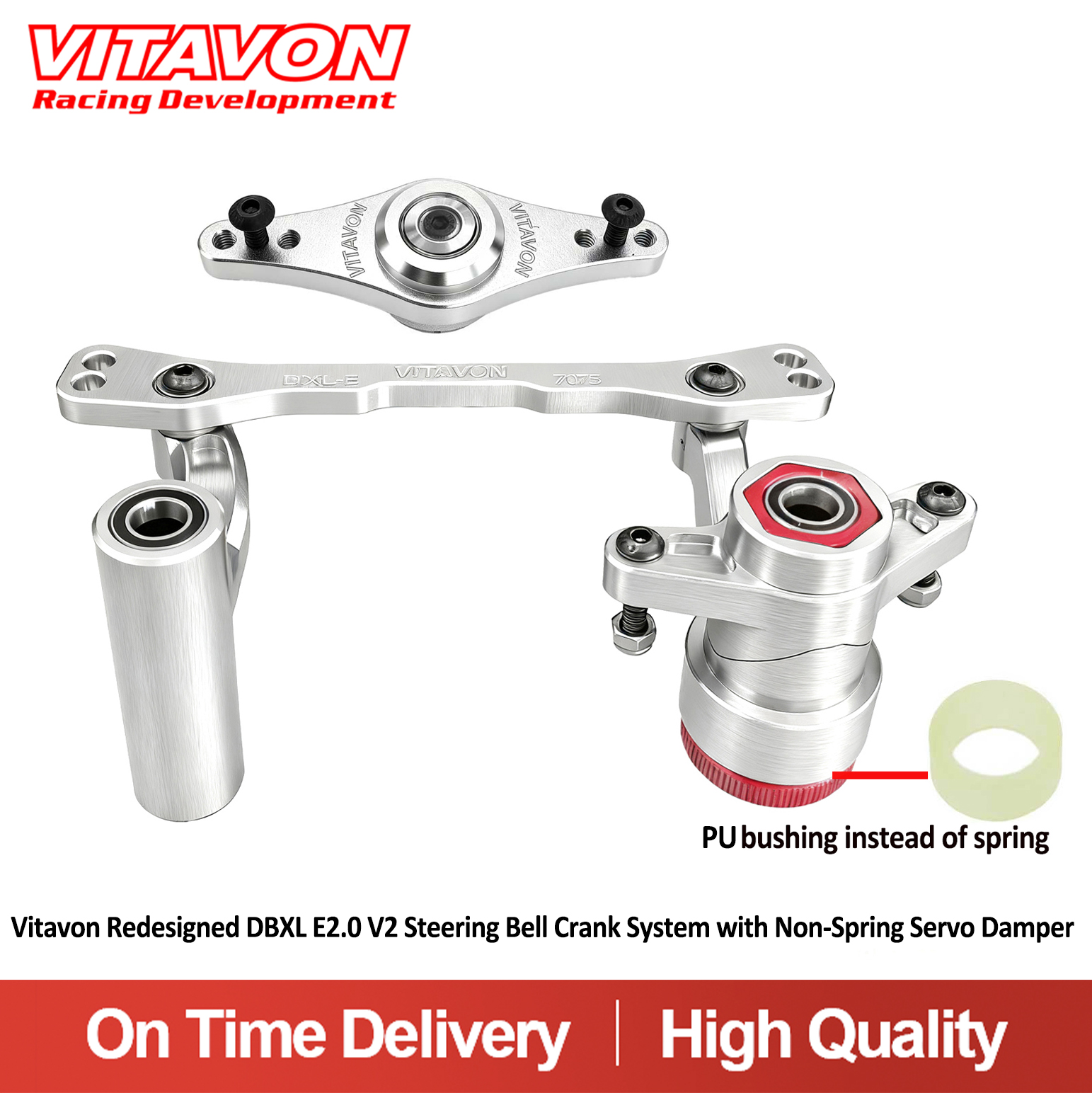 Vitavon Redesigned DBXL E2.0 V2 Steering Bell Crank System with Non-Spring Servo Damper