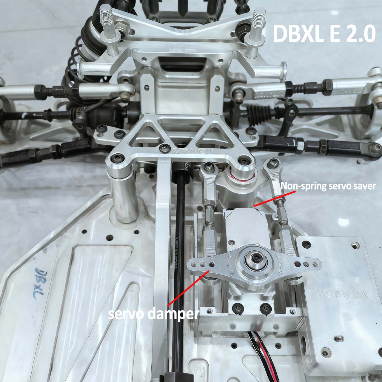 Vitavon Redesigned DBXL E2.0 V2 Steering Bell Crank System with Non-Spring Servo Damper