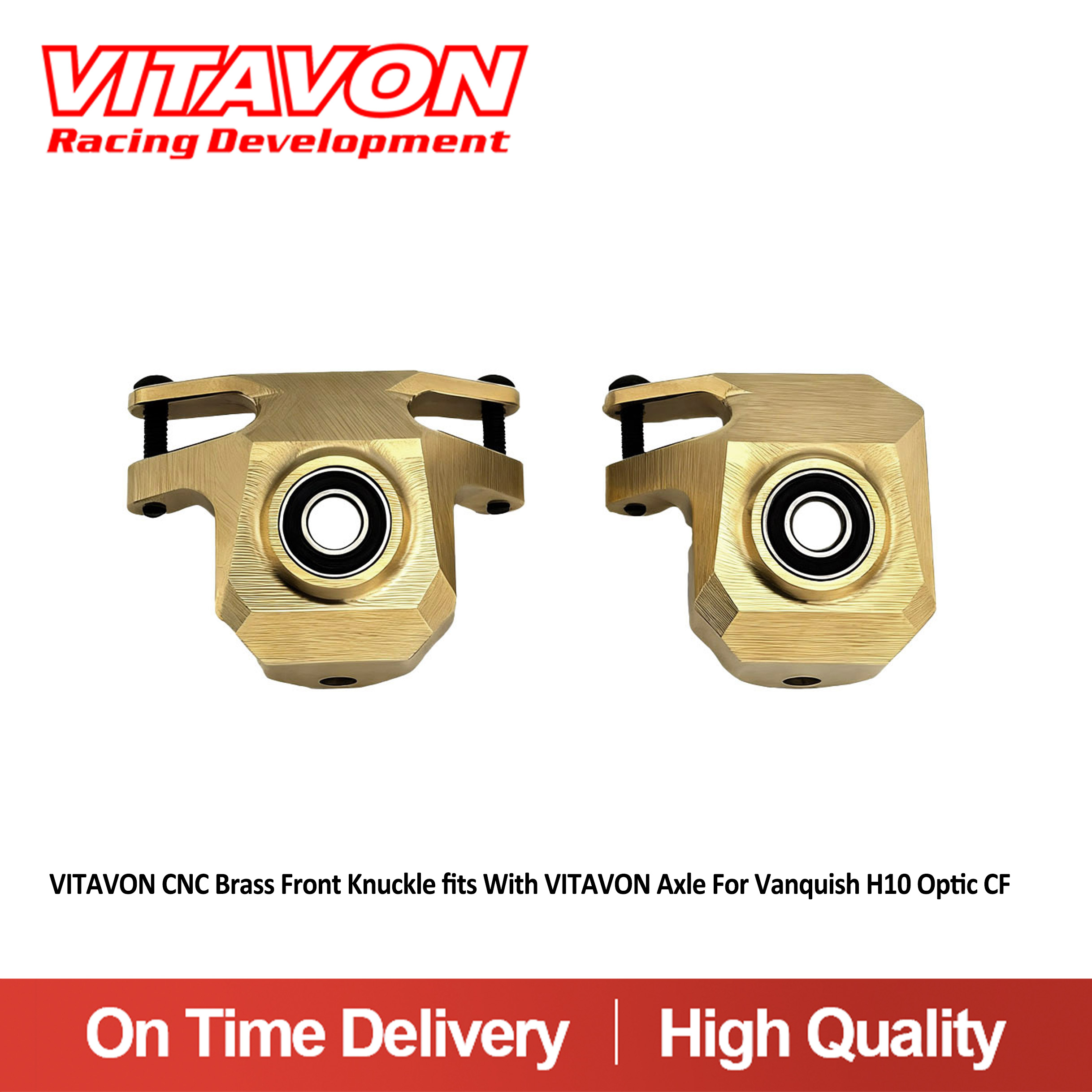 VITAVON CNC Alu7075 Front Axle Kit+Brass Knuckle with Internals For Vanquish H10 Optic CF