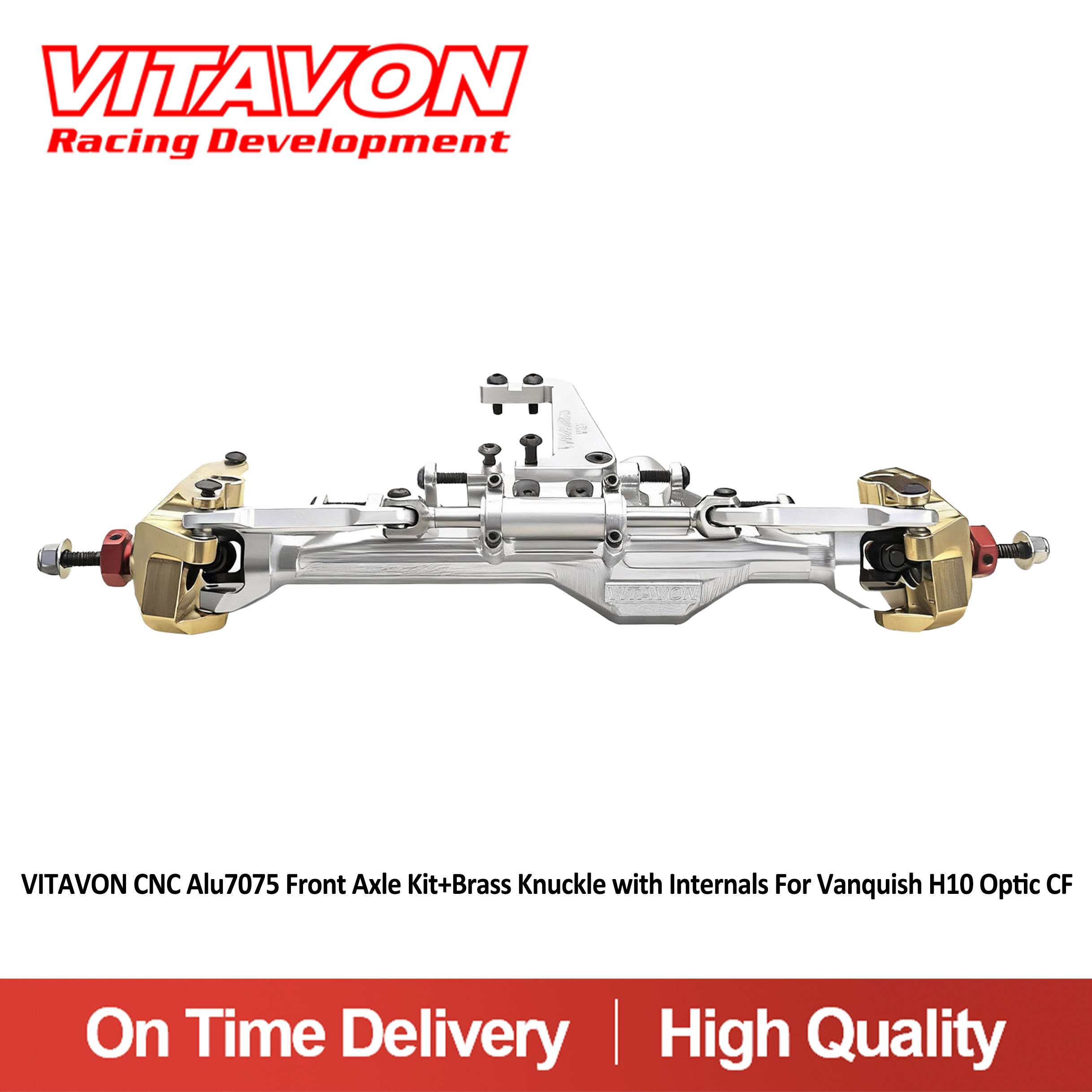 VITAVON CNC Alu7075 Front Axle Kit+Brass Knuckle with Internals For Vanquish H10 Optic CF