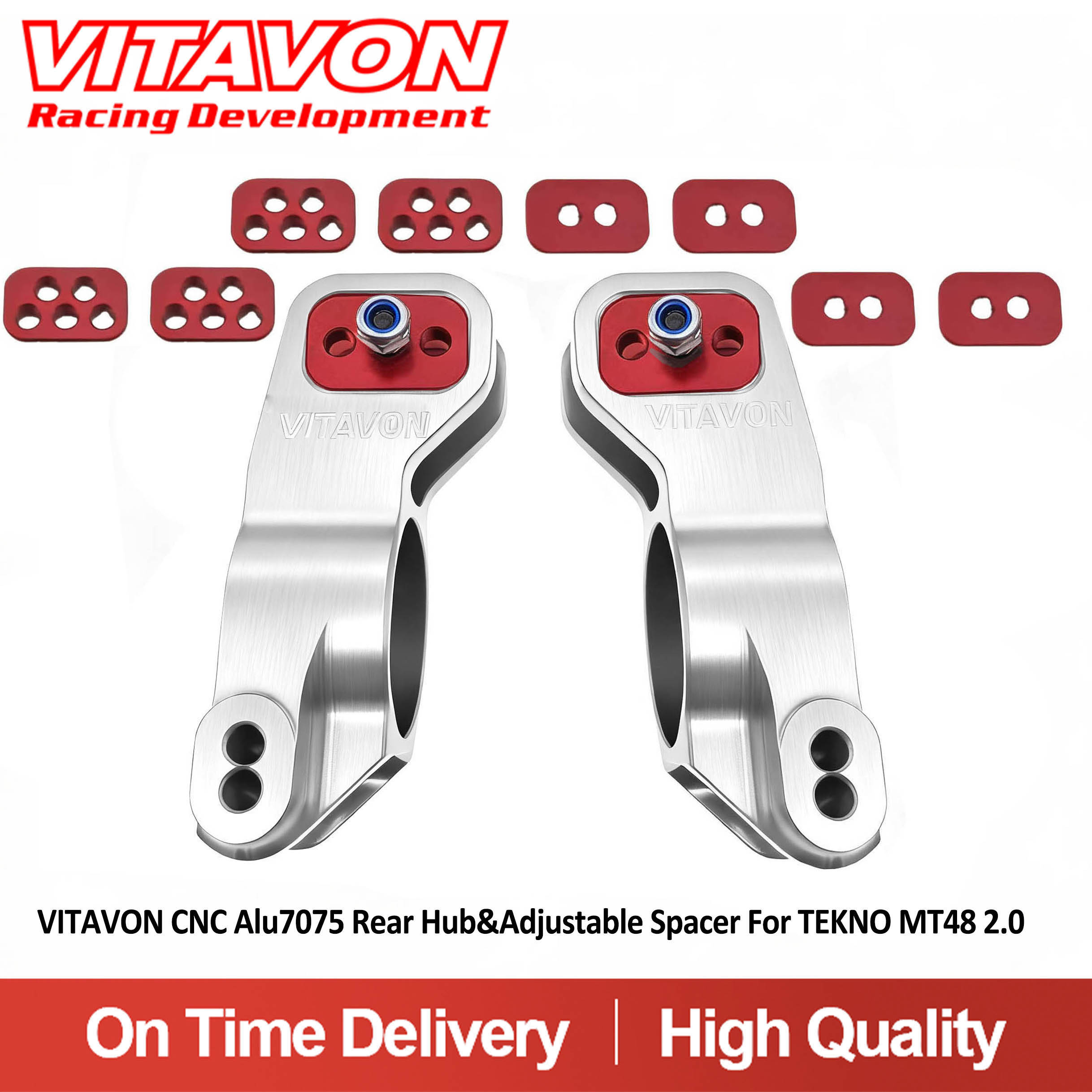 VITAVON CNC Alu7075 Rear Hub & Adjustable Spacer For TEKNO MT48 2.0 1/8