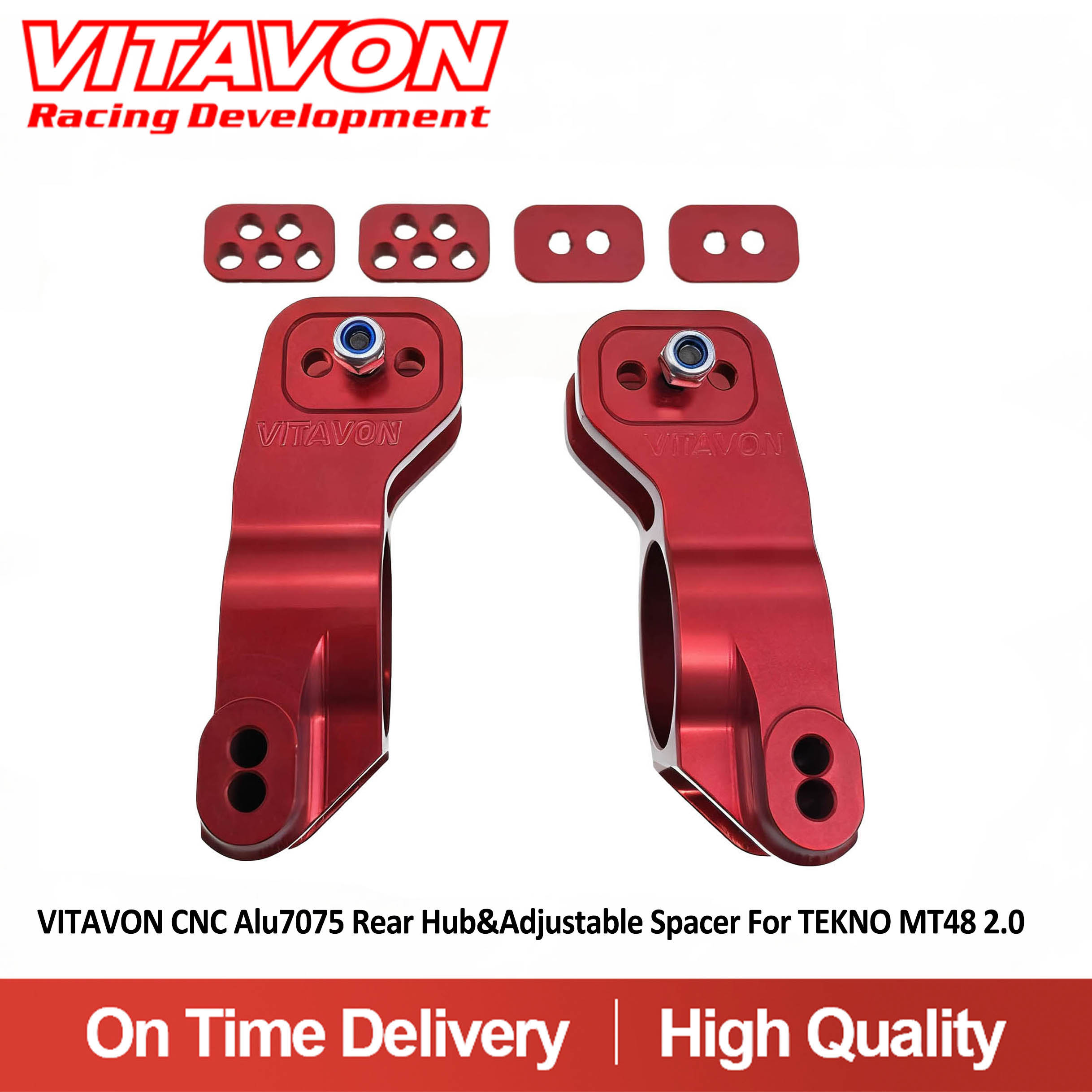 VITAVON CNC Alu7075 Rear Hub & Adjustable Spacer For TEKNO MT48 2.0 1/8