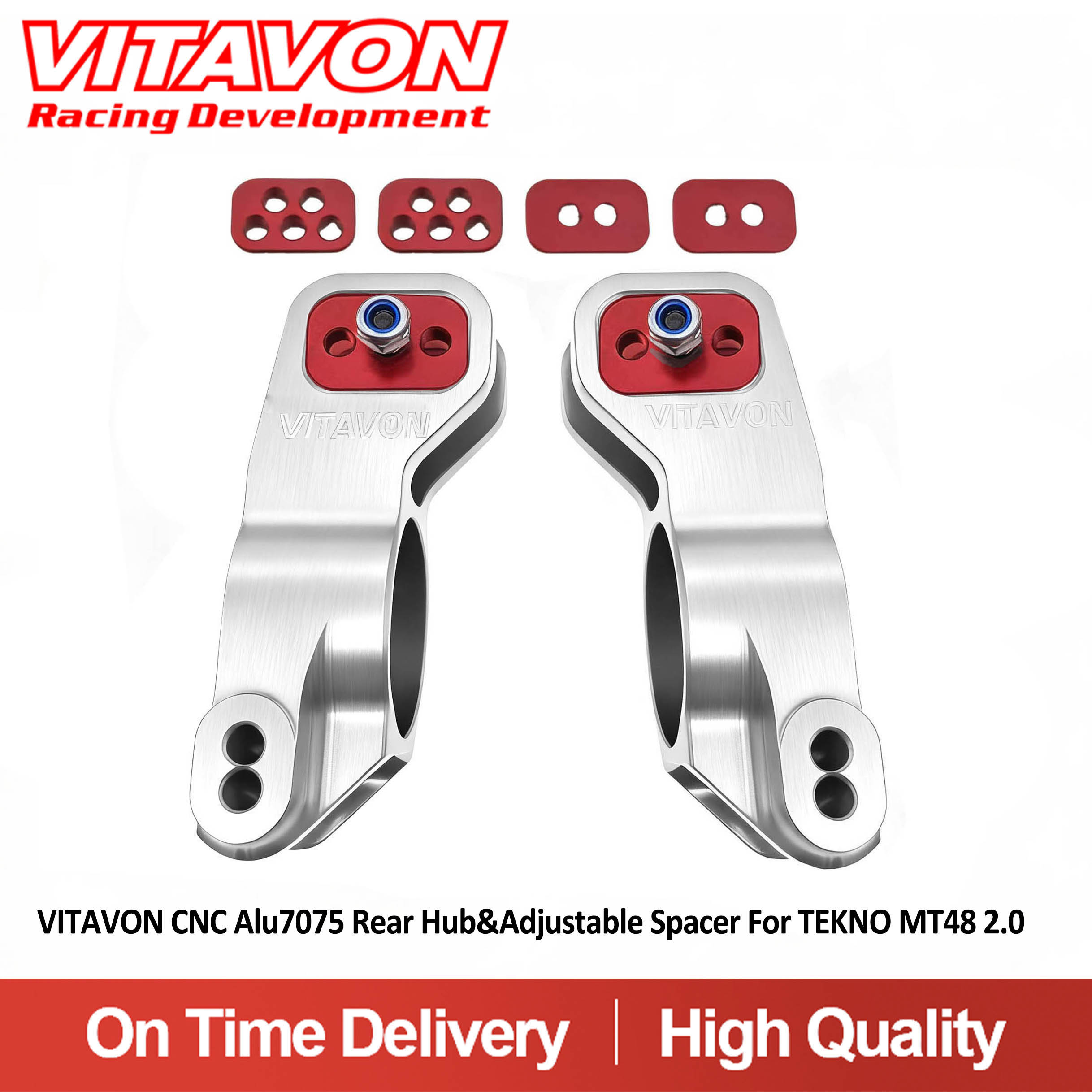 VITAVON CNC Alu7075 Rear Hub & Adjustable Spacer For TEKNO MT48 2.0 1/8