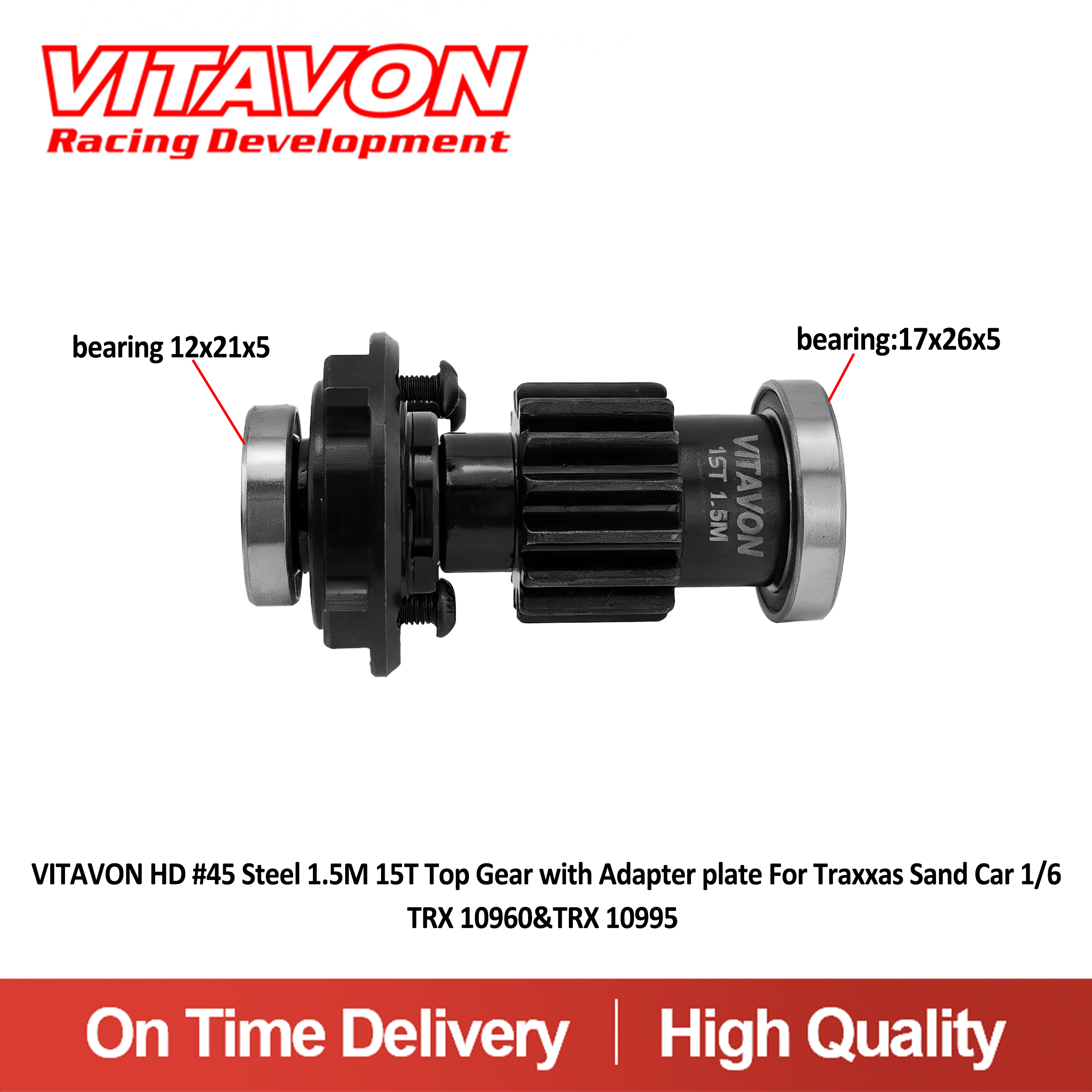 VITAVON HD Steel #45 Heavy-duty Gear Combo Set For Traxxas FUNCO Sand Car 1/6