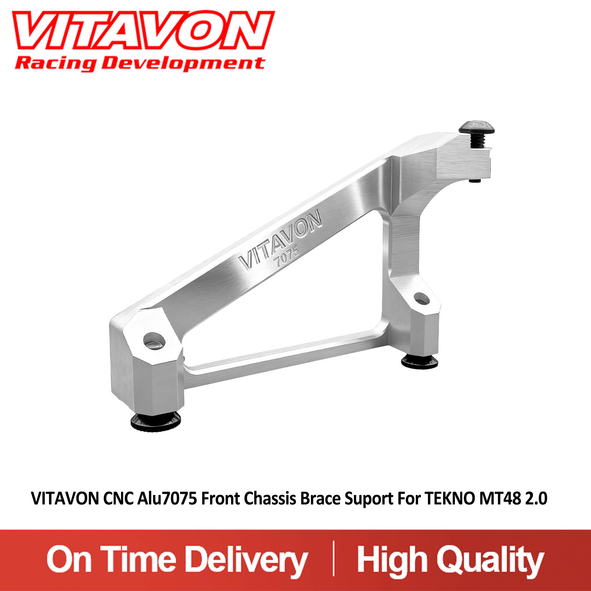 VITAVON CNC Alu7075 Front Chassis Brace Support For TEKNO MT48 2.0 1/8