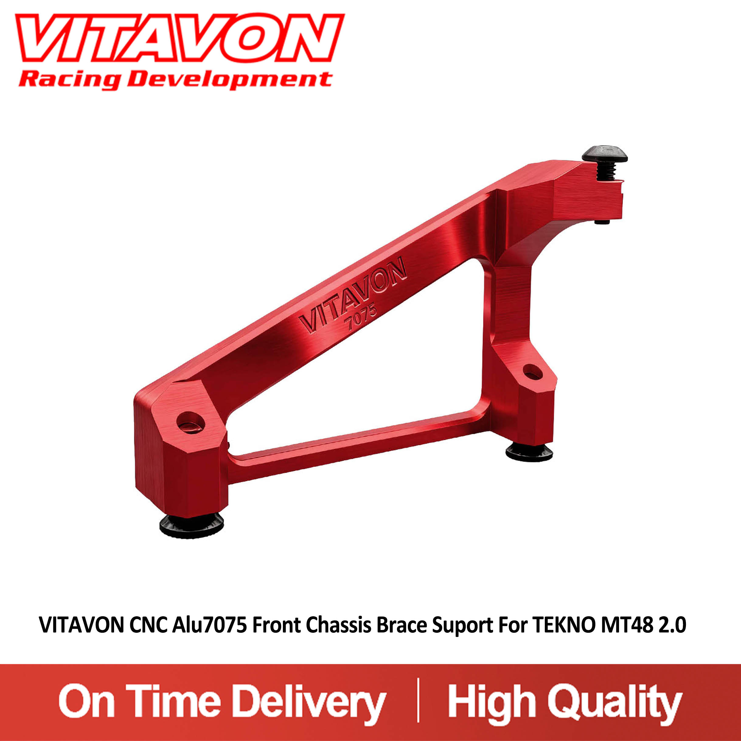 VITAVON CNC Alu7075 Front Chassis Brace Support For TEKNO MT48 2.0 1/8