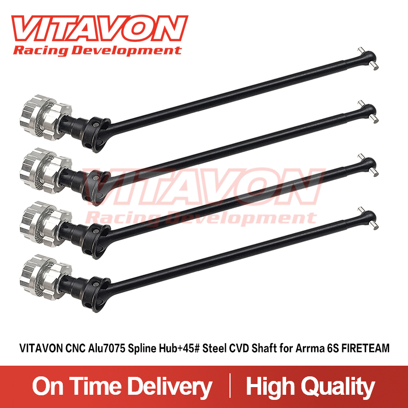 VITAVON CNC Alu7075 Fireteam Spline Hub+ HD 45# Steel CVD Shaft for Arrma 6S Fireteam