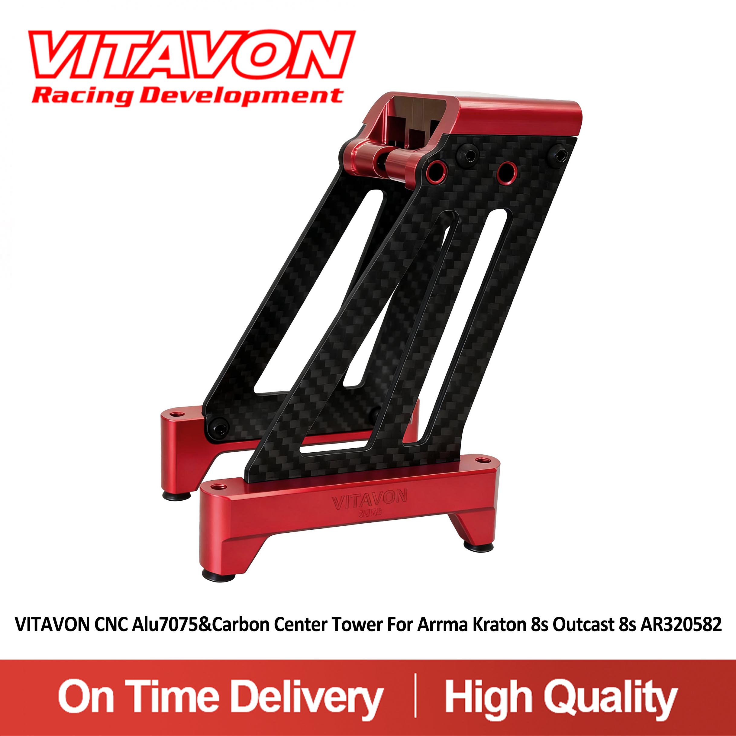 VITAVON CNC Alu7075&Carbon Center Tower For Arrma Kraton 8s Outcast 8s AR320582