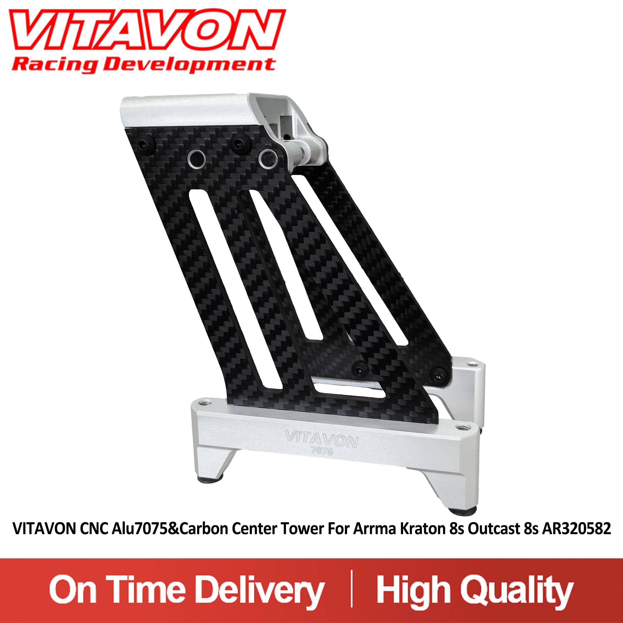 VITAVON CNC Alu7075&Carbon Center Tower For Arrma Kraton 8s Outcast 8s AR320582