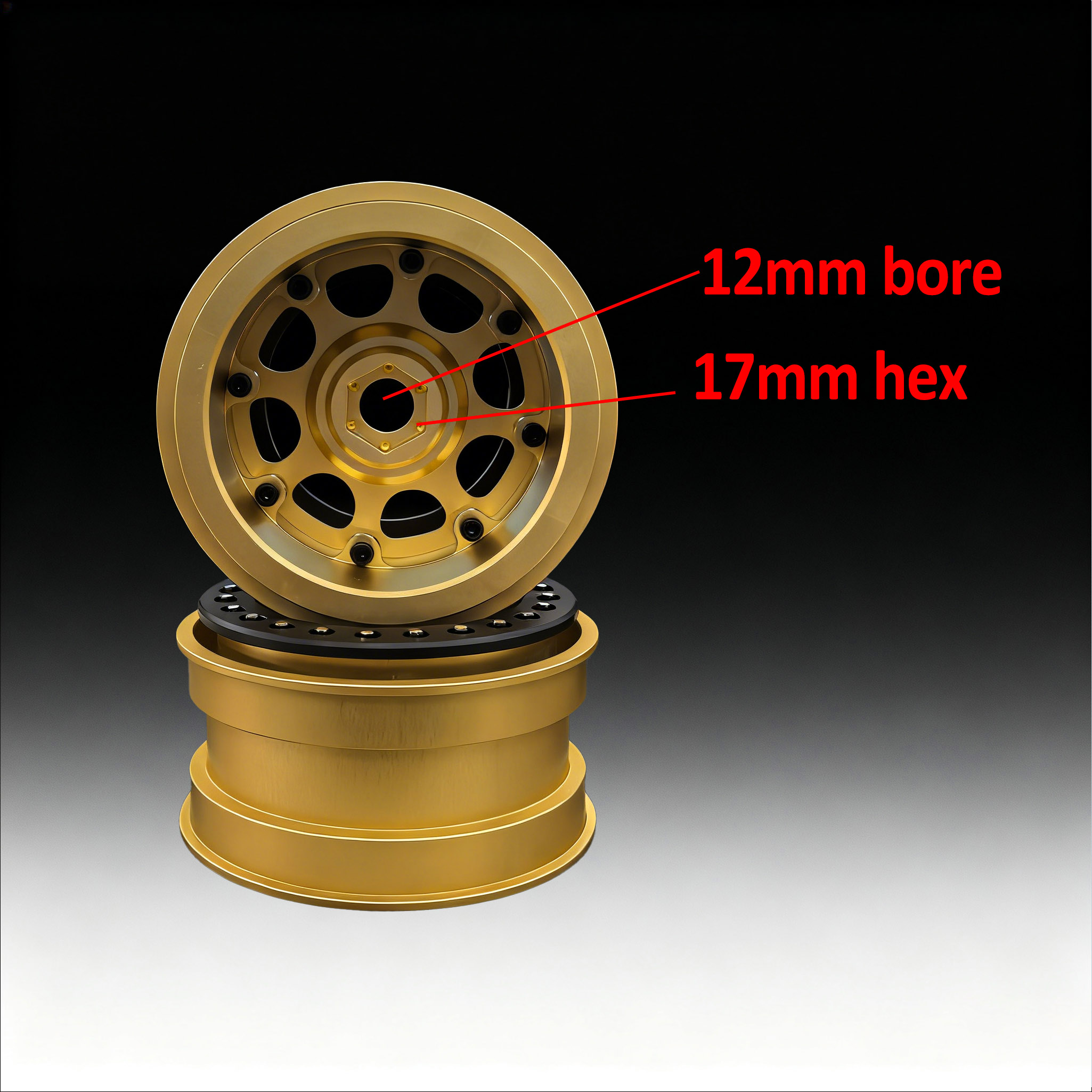 VITAVON CNC Aluminum 2.9 Bealock Wheel/Tire For Redcat VERTEX-6 1/6