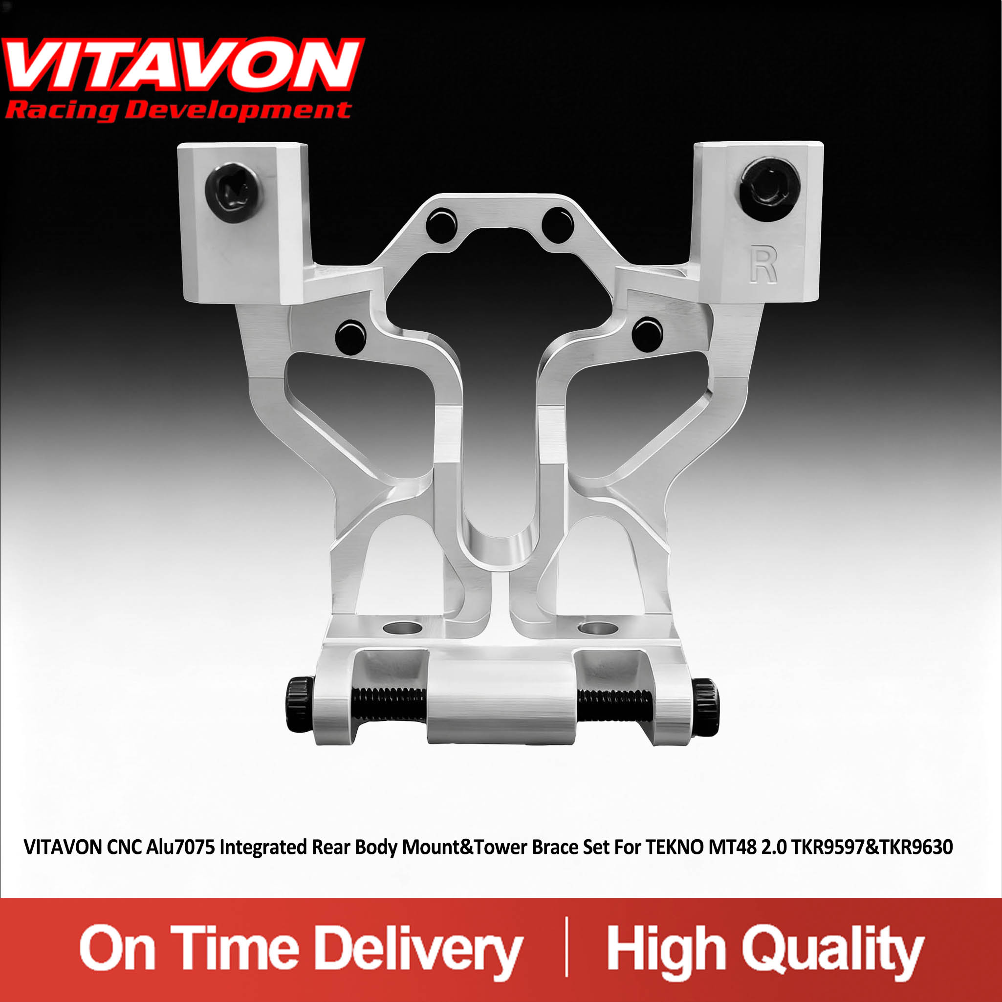 VITAVON CNC Alu7075 Integrated Rear Body Mount & Tower Brace Set For TEKNO MT48 2.0 (TKR9597 & TKR9630)
