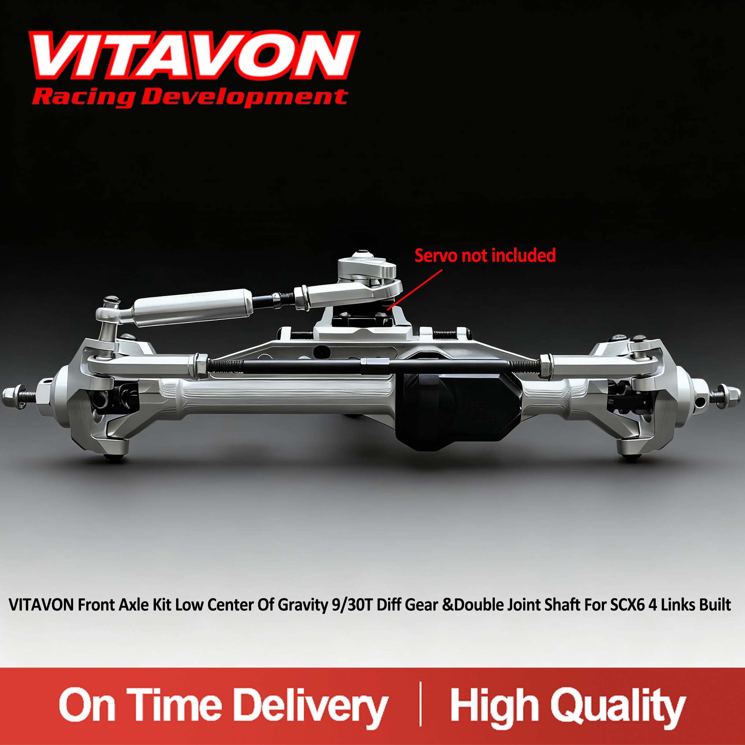 VITAVON Redesigned Front Axle Kit Low Center of Gravity Double Joint Shaft for SCX6 4Links Built