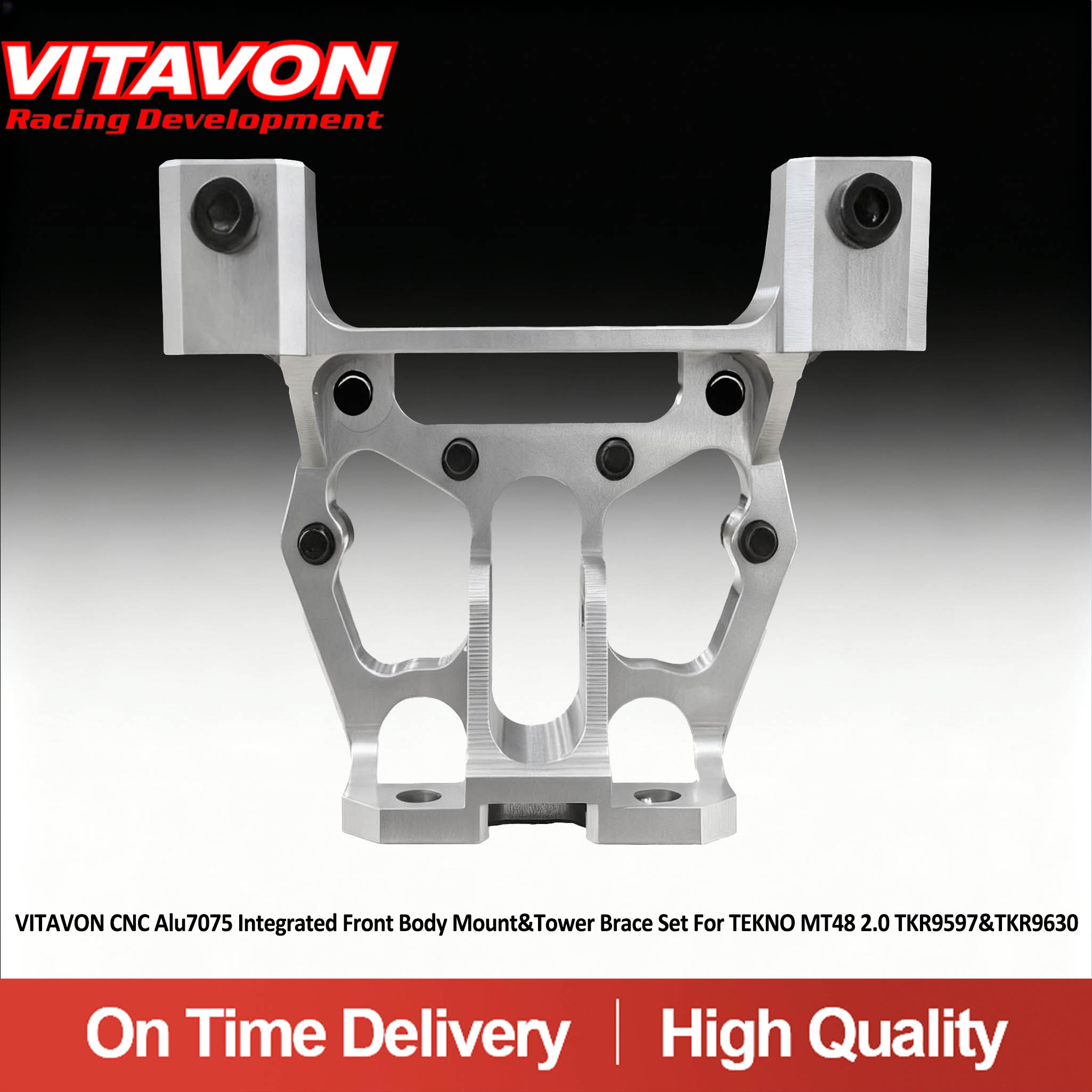 VITAVON CNC Alu7075 Integrated Front Body Mount & Tower Brace Set For TEKNO MT48 2.0 (TKR9597 & TKR9630)