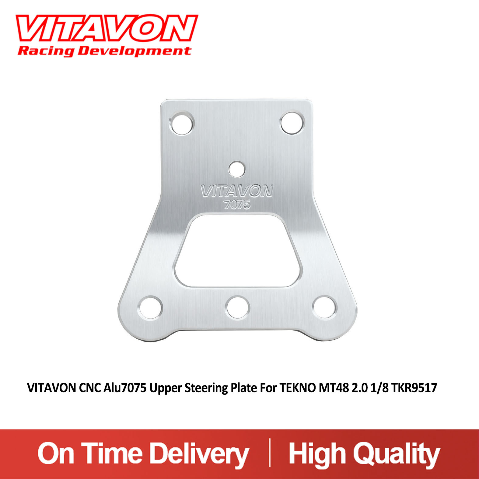 VITAVON CNC Alu7075 Upper Steering Plate For TEKNO MT48 2.0 1/8 TKR9517