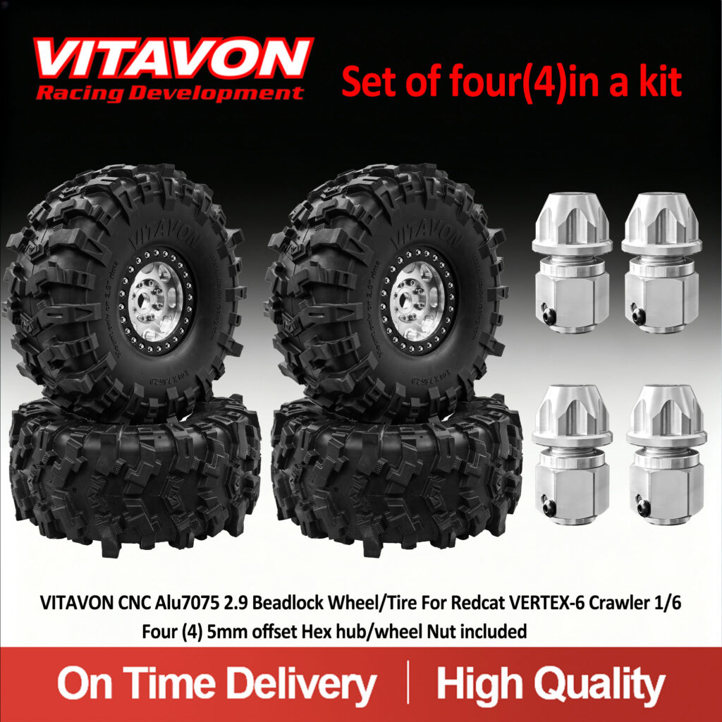 VitavonVITAVON CNC Aluminum 2.9 Bealock Wheel/Tire For Redcat